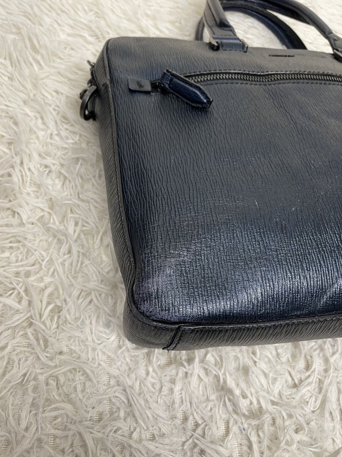 Salvatore Ferragamo Salvatore Ferragamo Blue Leather Briefcase Size ONE SIZE - 19 Thumbnail