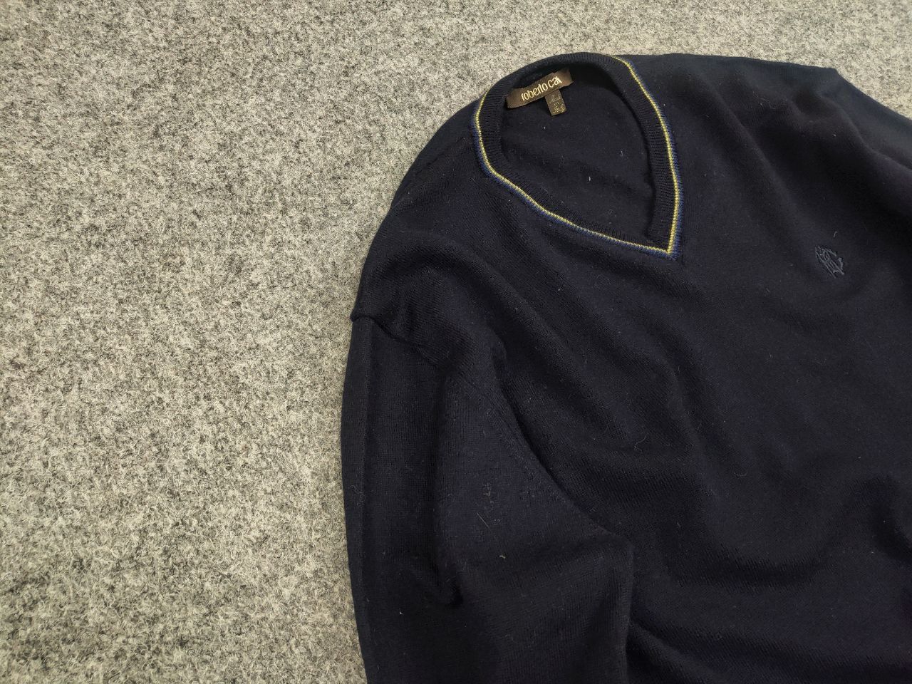 Roberto Cavalli Roberto Cavalli Lana Wool Classic Logo V Nech Light Sweater Size US M / EU 48-50 / 2 - 7 Thumbnail