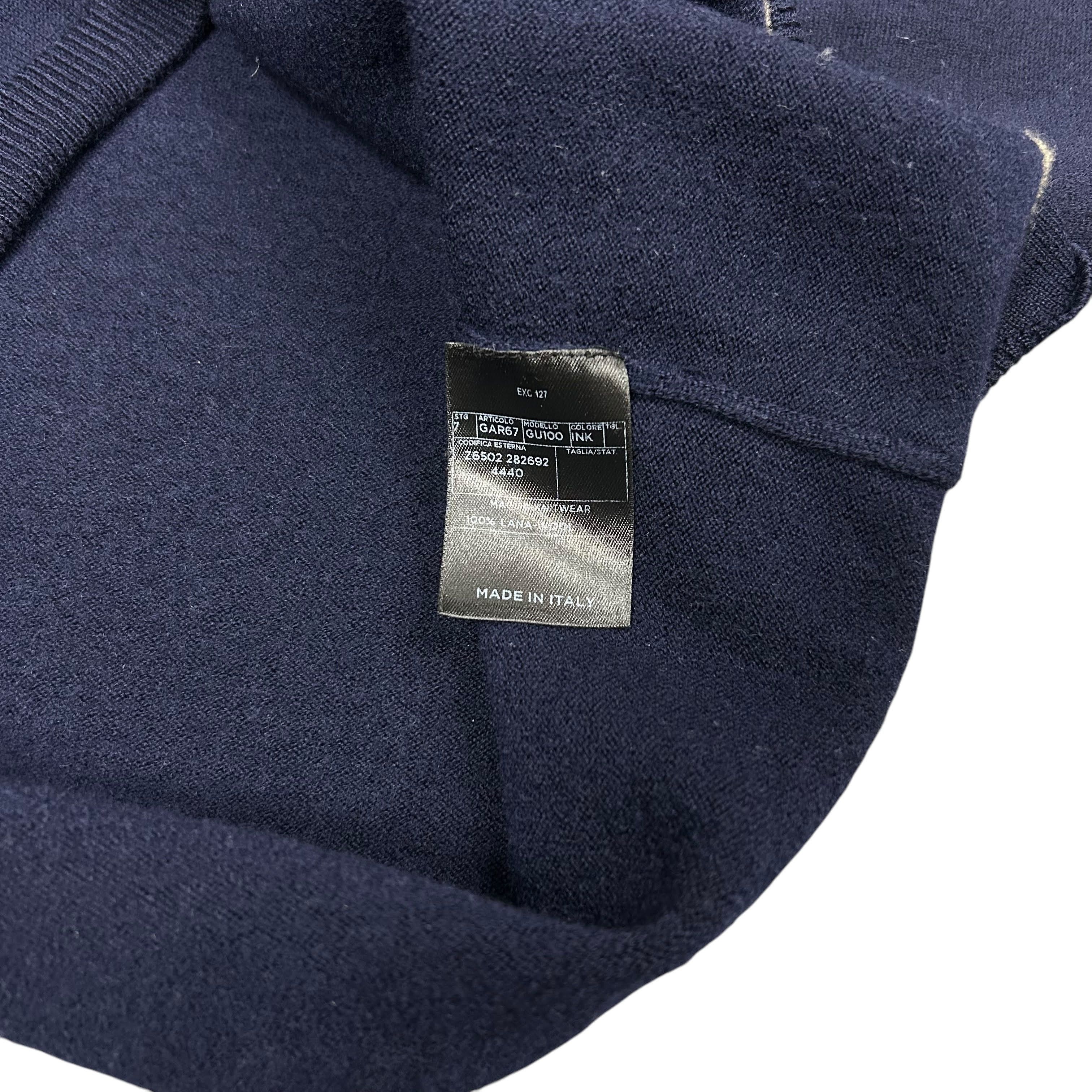 Gucci Gucci Pure Wool V-Neck Navy Blue Pullover Sweater XL Size US XL / EU 56 / 4 - 7 Thumbnail