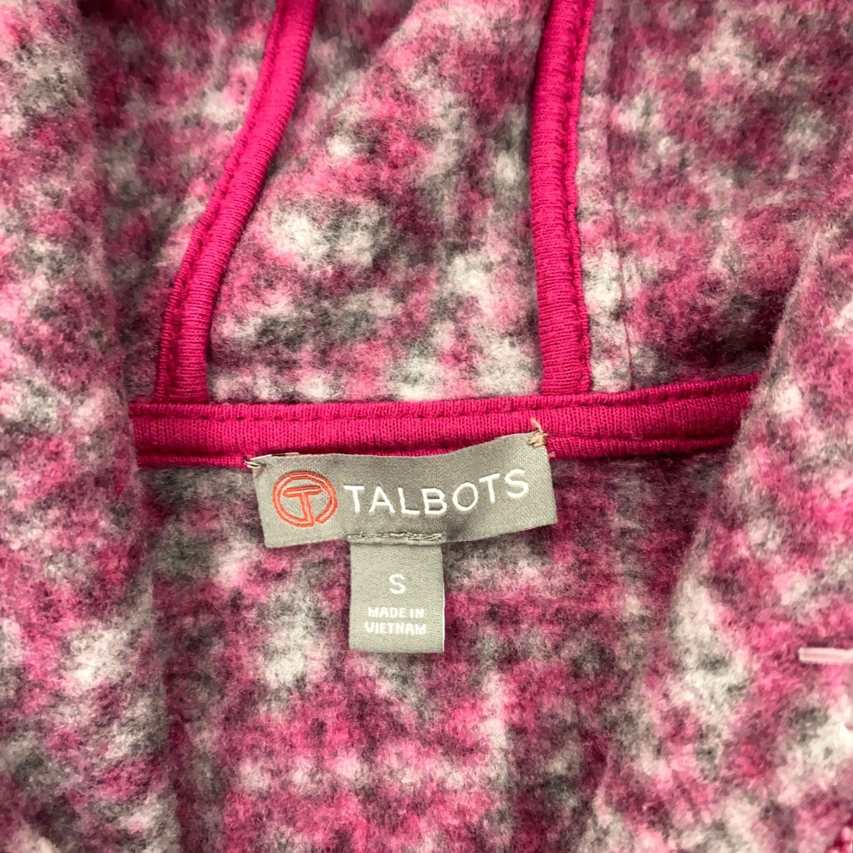 Talbots VINTAGE Talbots Hoodie Sweatshirt Womens Geometric Fleece Zip Pockets Hooded Red S Small Pullover Adult Womens Size S / US 4 / IT 40 - 3 Thumbnail