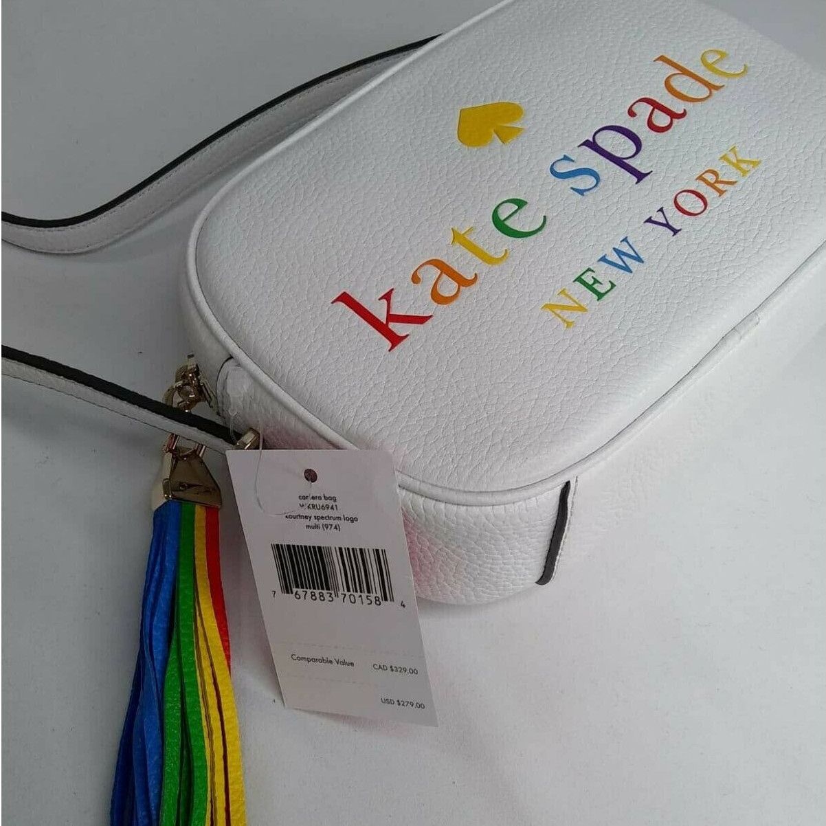 Kourtney rainbow discount logo camera bag