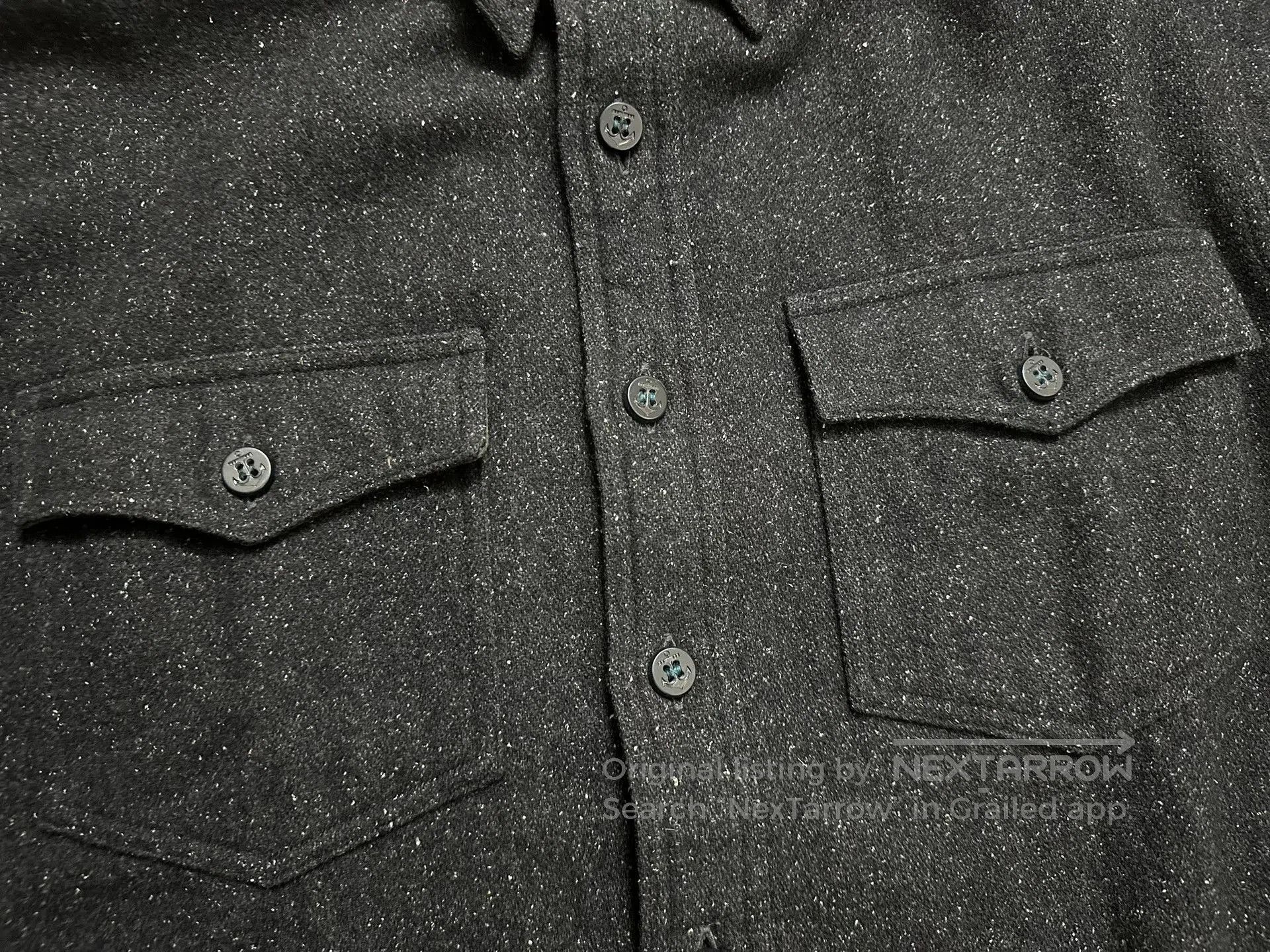 RRL Ralph Lauren RRL Vintage Wool Blend Navy Anchor Shirt. Size US L / EU 52-54 / 3 - 4 Thumbnail