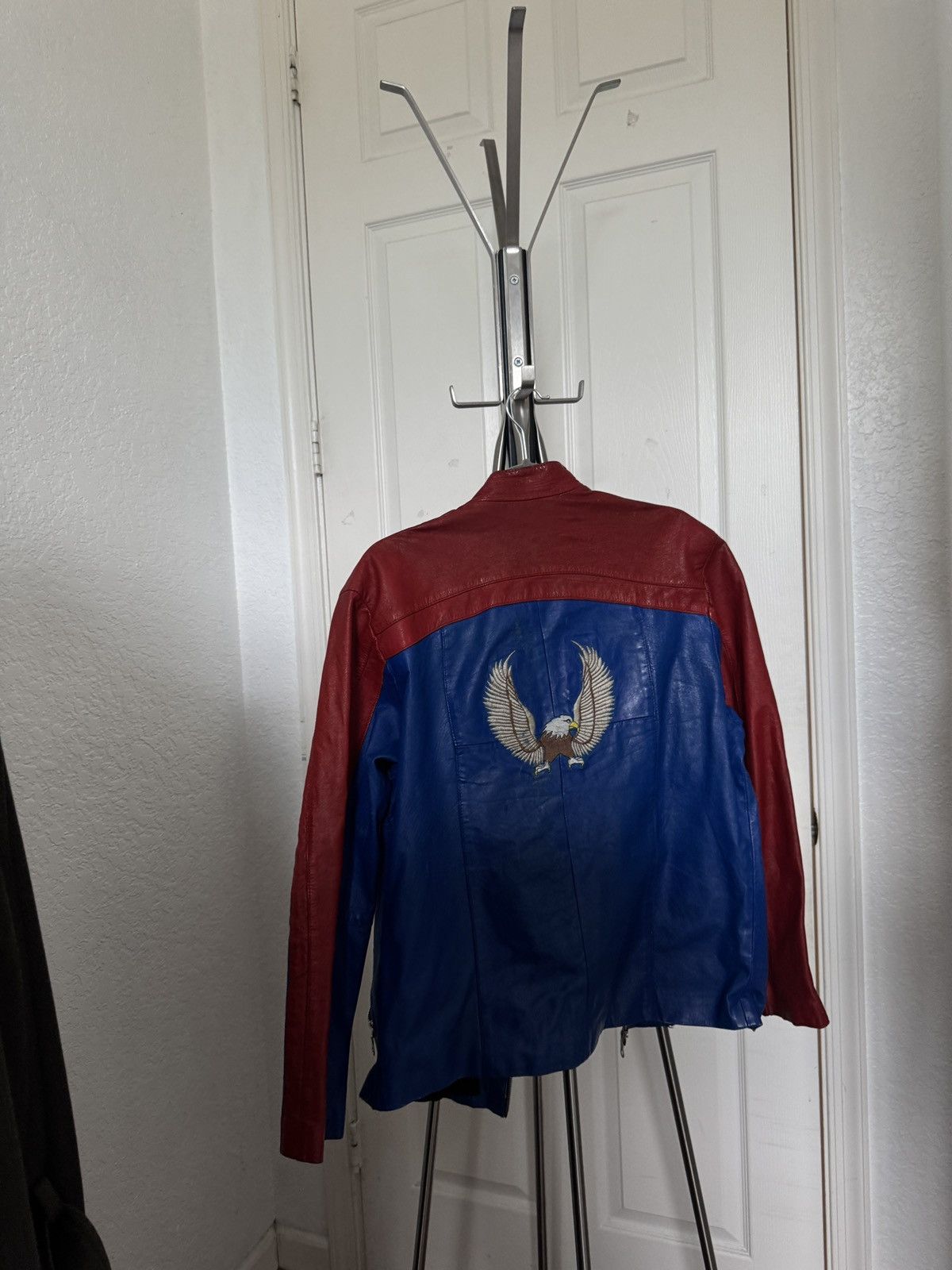 Vintage Red and Blue Vintage Leather Jacket Size US M / EU 48-50 / 2 - 5 Thumbnail