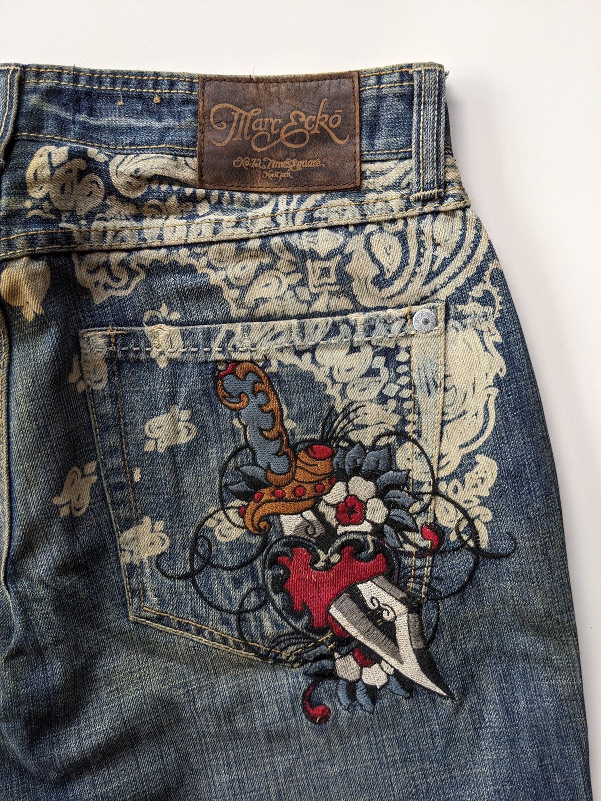 Marc Ecko March Ecko embroidery motif distressed jeans Size US 34 / EU 50 - 5 Thumbnail