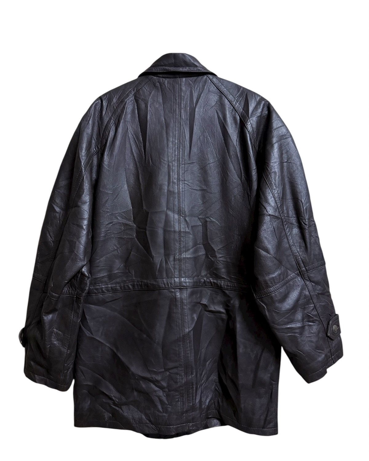 Japanese Brand Long Jacket Leather Vintage 90s Size US L / EU 52-54 / 3 - 4 Thumbnail