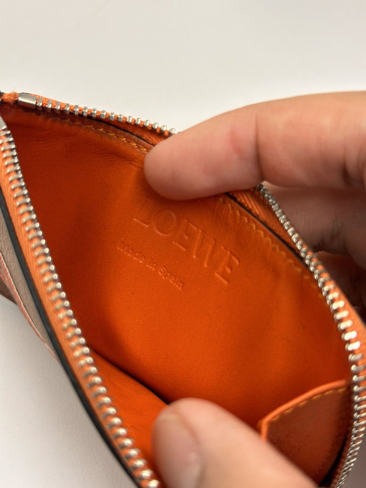 Loewe Loewe Orange and Brown zip card holder wallet Size ONE SIZE - 3 Thumbnail