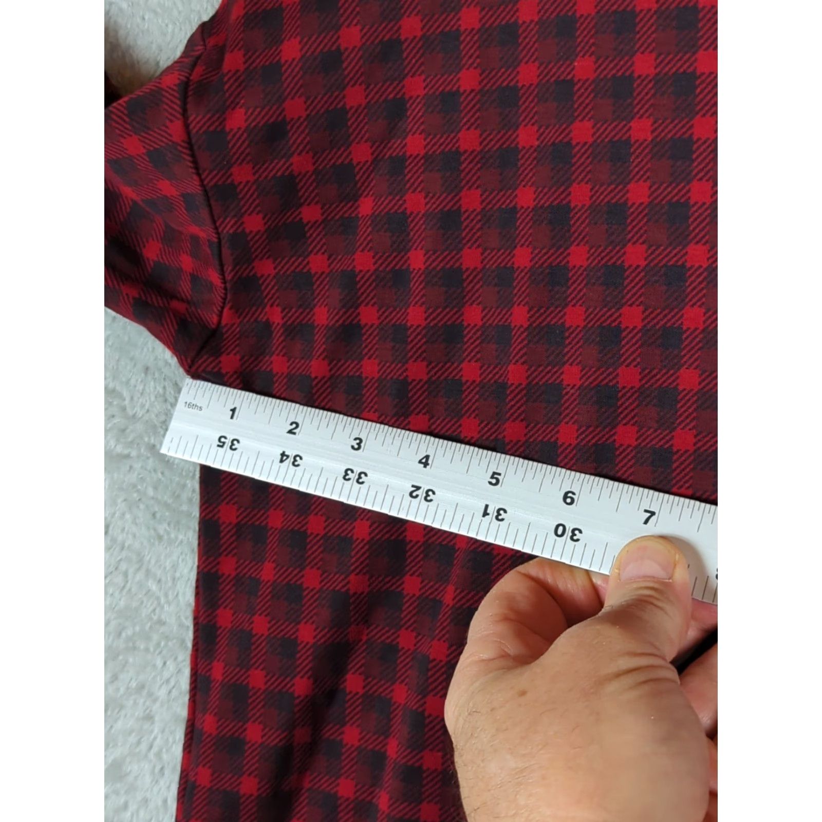 J. Jill J. Jill Tunic Shirt Regular M Red Plaid V-Neck Knit 100% Cotton Long Sleeve Casual All Seasons Womens Size M / US 6-8 / IT 42-44 - 7 Thumbnail