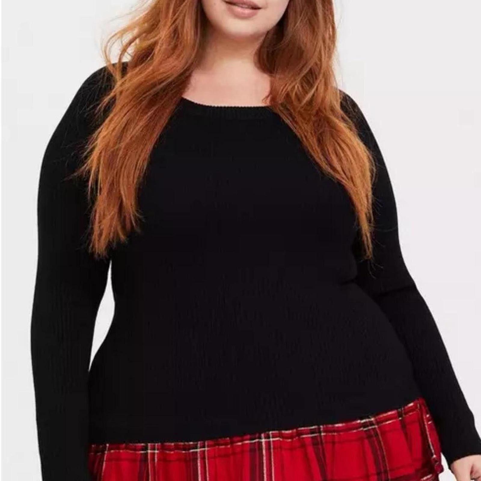 Other Black sweater with red tartan underneath #goth #punk Size XL / US 12-14 / IT 48-50 - 1 Thumbnail