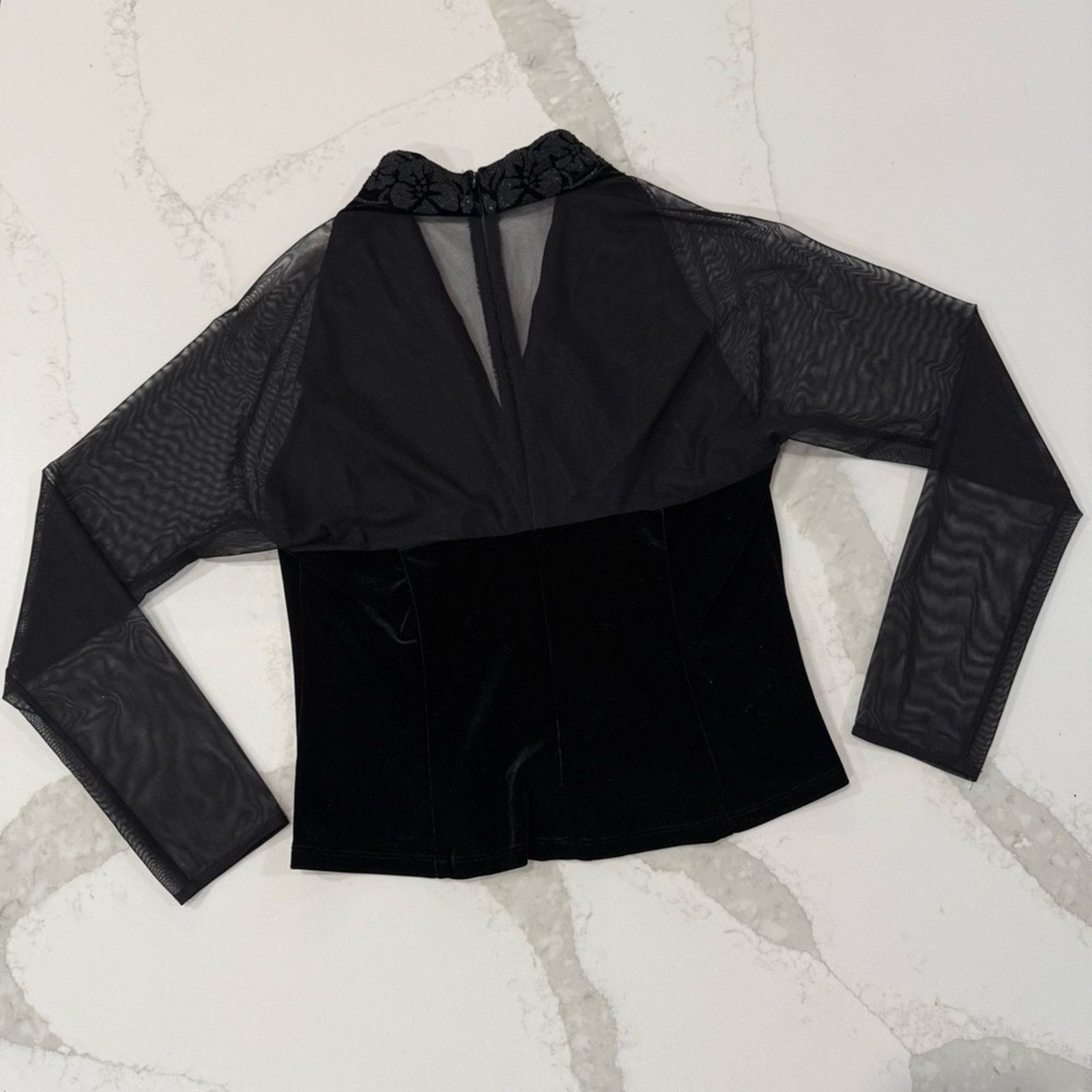 Vintage Vintage J.R. Nites By Caliendo Velvet Sexy Mesh Top Womens 8 Size M / US 6-8 / IT 42-44 - 9 Thumbnail