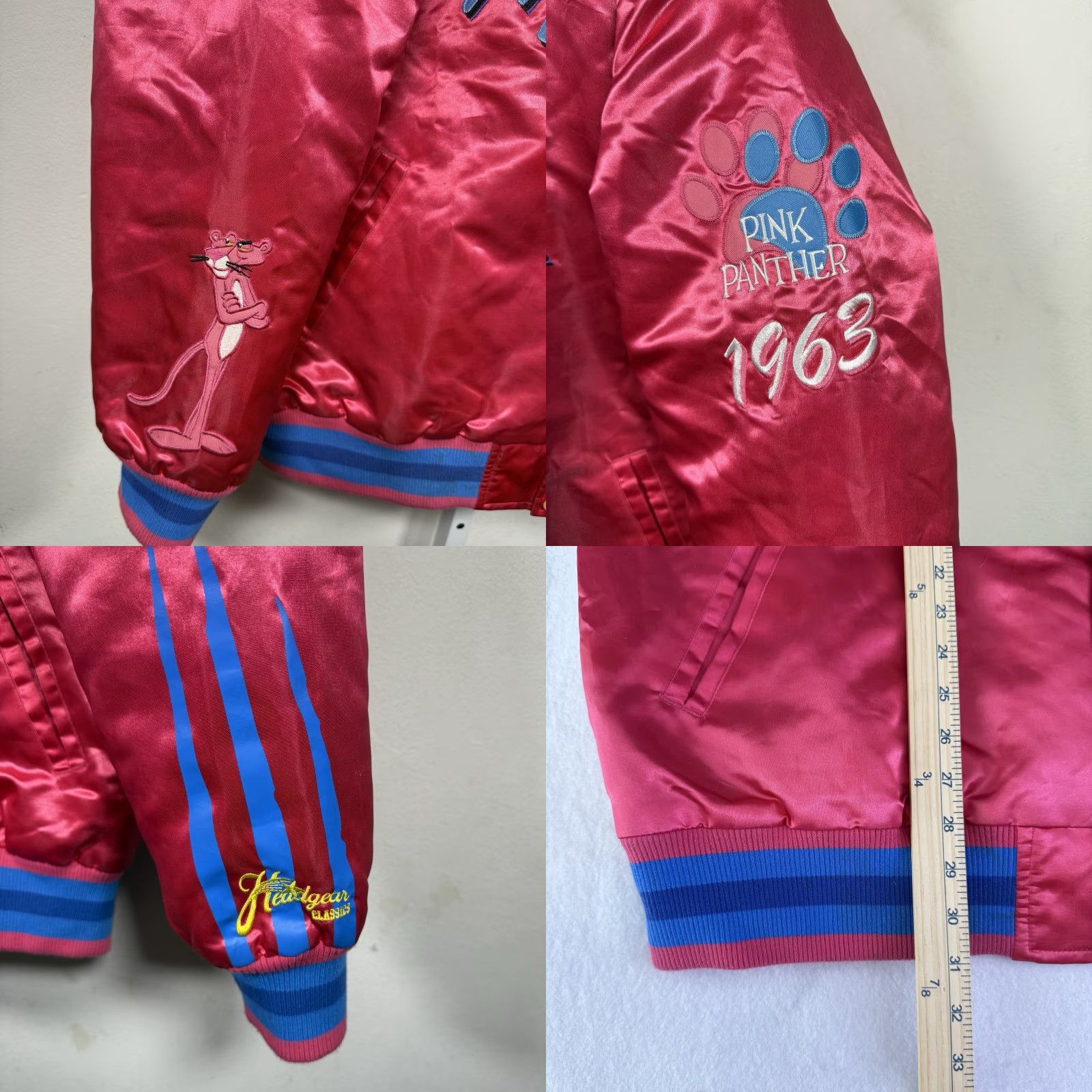 Vintage VINTAGE Headgear Classics Miami Pink Panther Bomber Jacket Unisex 3XL Pink Satin Stars Miami Vice Vice City 80s Mens Womens Size 40" / US 18 - 8 Thumbnail