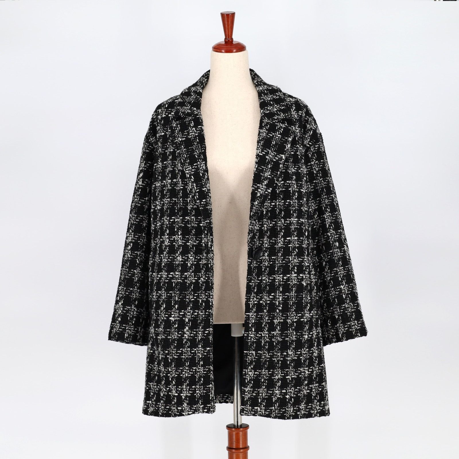Vince Camuto Vince Camuto Women Black Cotton Classic Tweedy Jacket Size S Size S / US 4 / IT 40 - 3 Thumbnail