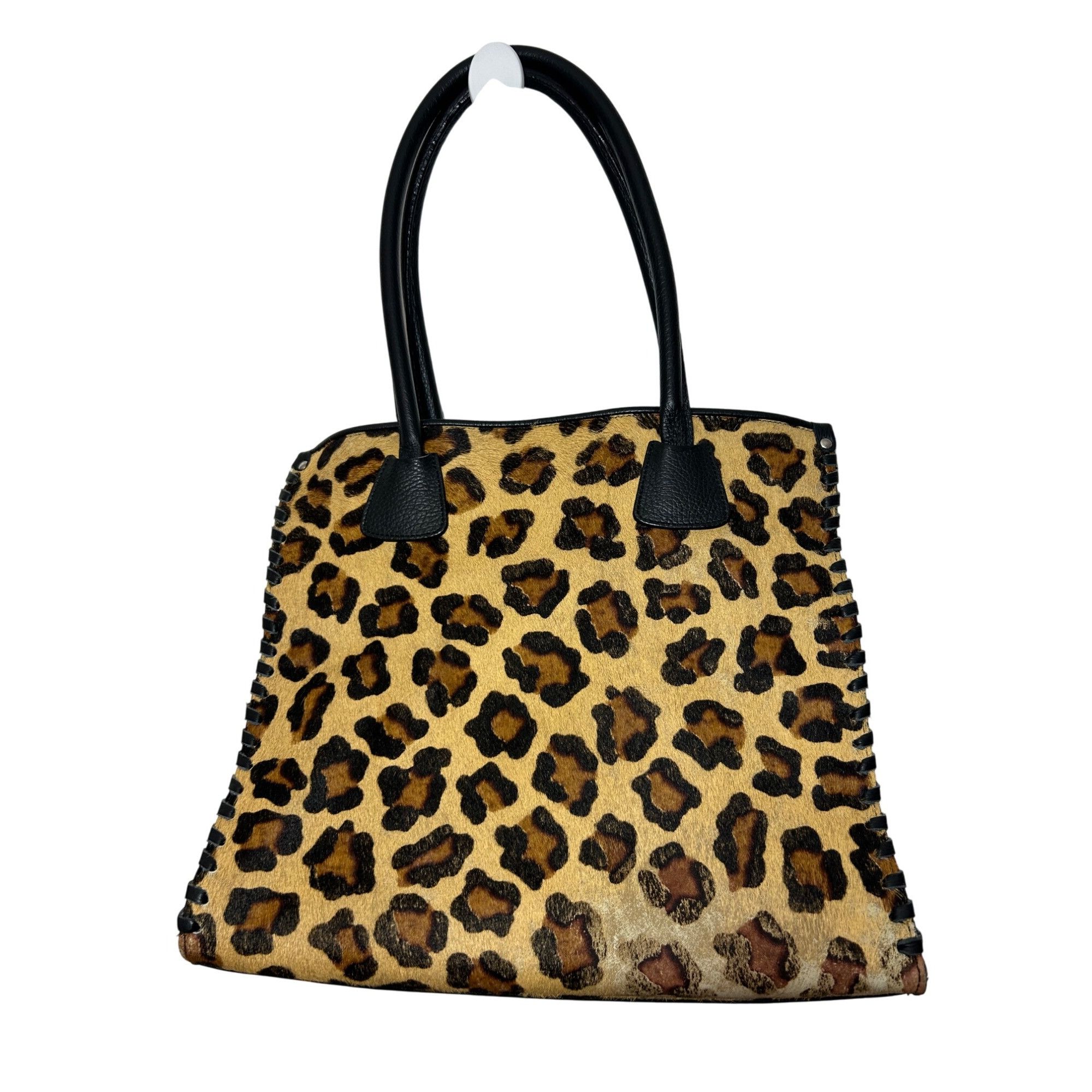 Other Claudia Firenze Leopard Print Calf Hair Black Leather Tote V Size ONE SIZE - 1 Thumbnail