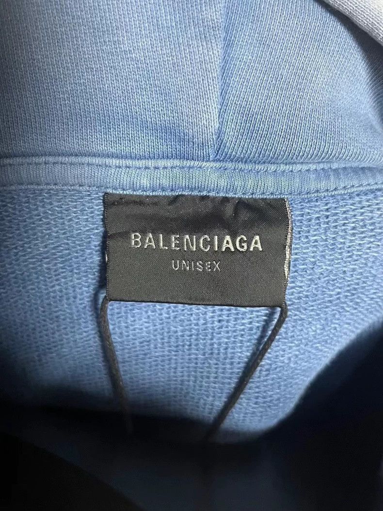 Balenciaga Balenciaga new haze blue tape hoodie-2506 Size US M / EU 48-50 / 2 - 3 Thumbnail