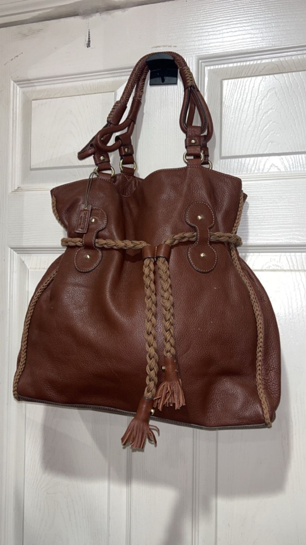 Liz Claiborne Women's Liz Claiborne Brown Leather Shoulder Bag One Size Size ONE SIZE - 5 Thumbnail