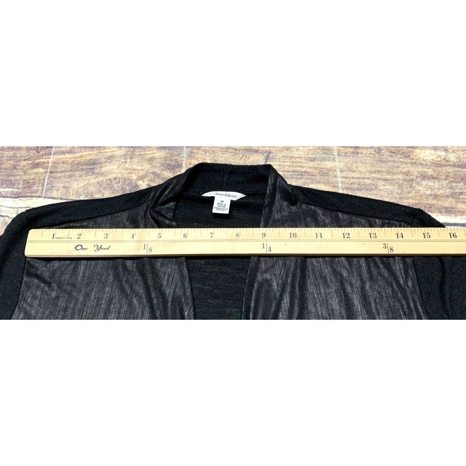 Calvin Klein Calvin Klein Cardigan Open Front Size Medium 2 Front Zipper Pockets Long Sleeves Black Womens Sweater Cardigan Size M / US 6-8 / IT 42-44 - 7 Thumbnail