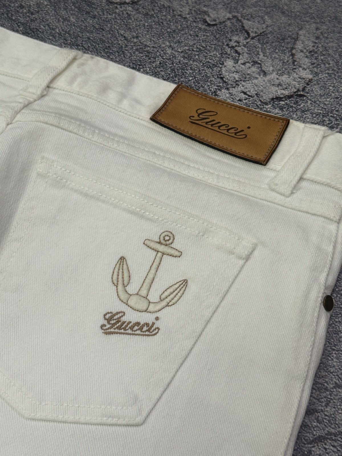 Gucci Vintage Gucci Anchor Sailor White Bootcut Jeans IT 42 Size 28" / US 6 / IT 42 - 3 Thumbnail