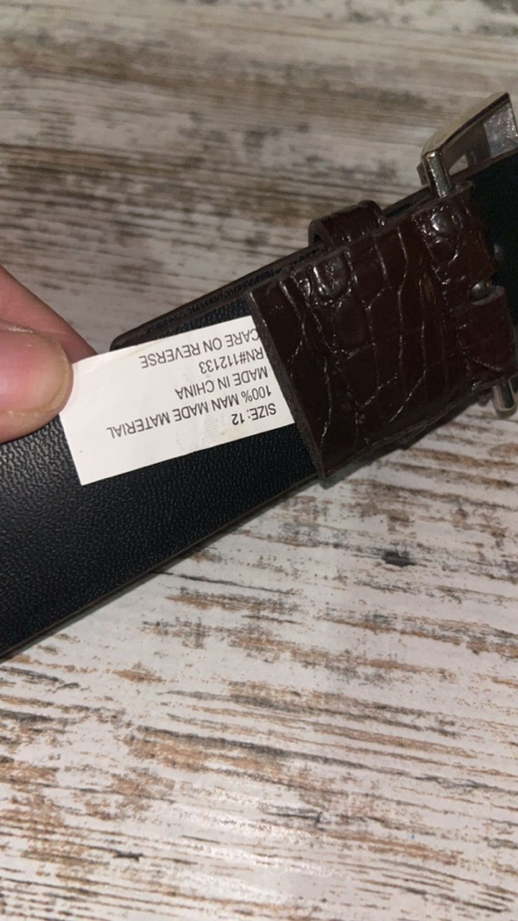 The Unbranded Brand Women's Unbranded Brown & Black Croc Embossed Belt One Size Size 32 - 3 Thumbnail