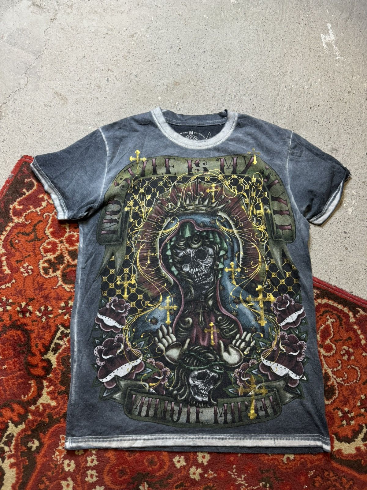 Japanese Brand × Vintage Vintage Y2K Minute Mirth Hardy Style Affliction Skull Dead Size US M / EU 48-50 / 2 - 1 Thumbnail