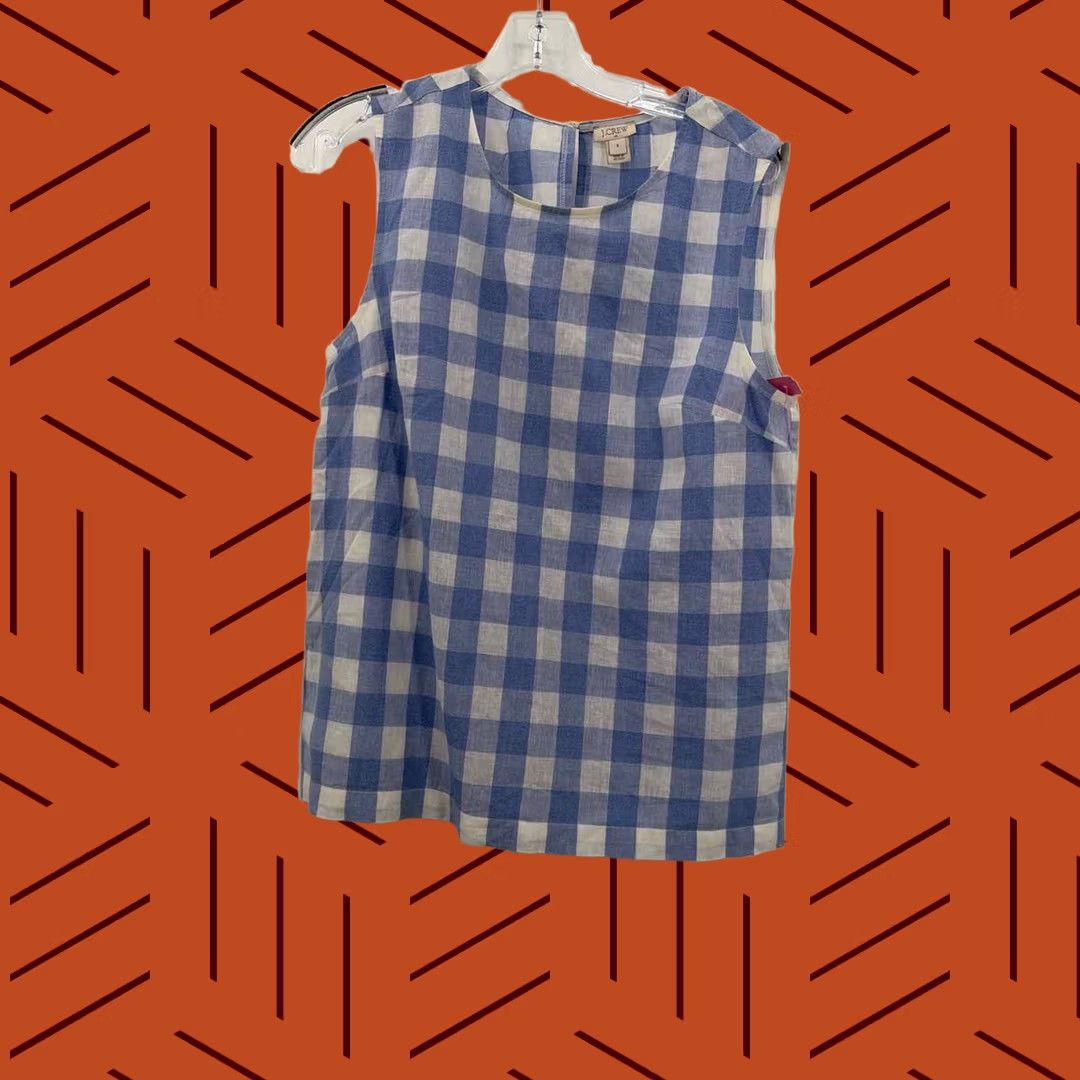 Vintage J Crew Blue Gingham Tank Top Size 4 Size S / US 4 / IT 40 - 1 Thumbnail