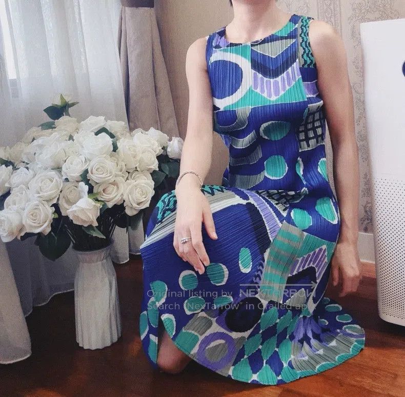 Issey Miyake Issey Miyake Blue Dress Size L / US 10 / IT 46 - 4 Thumbnail