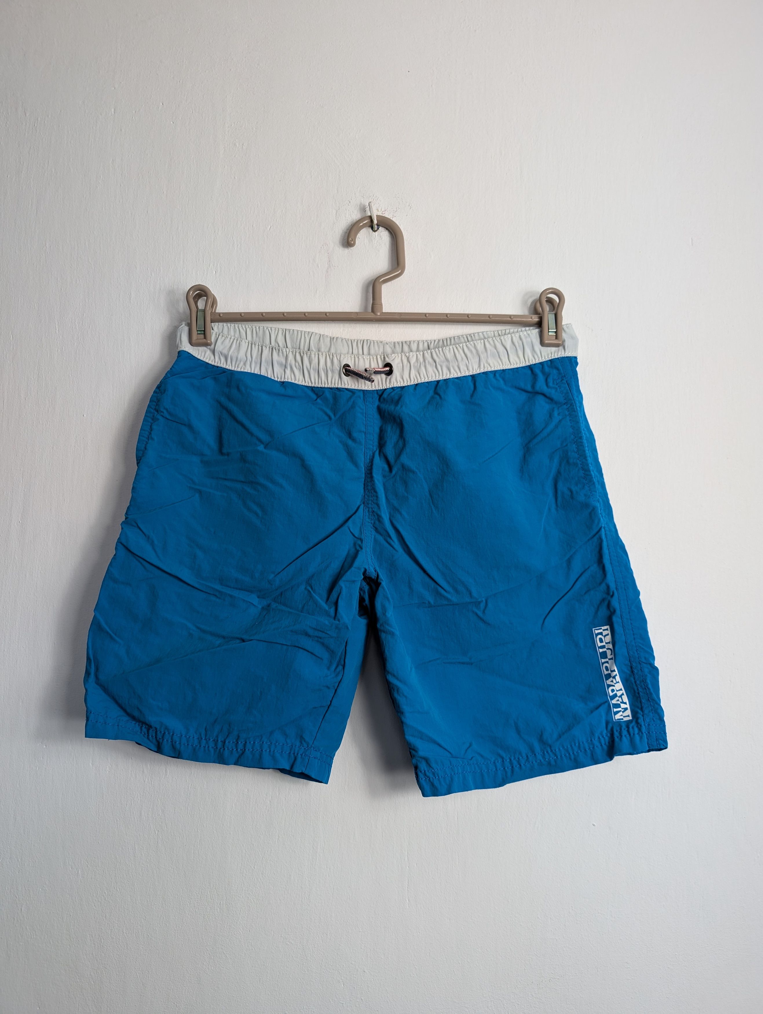 Napapijri Napapijri Swim Shorts Blue Logo Swimwear Y2K Surf Style Size US 32 / EU 48 - 1 Thumbnail