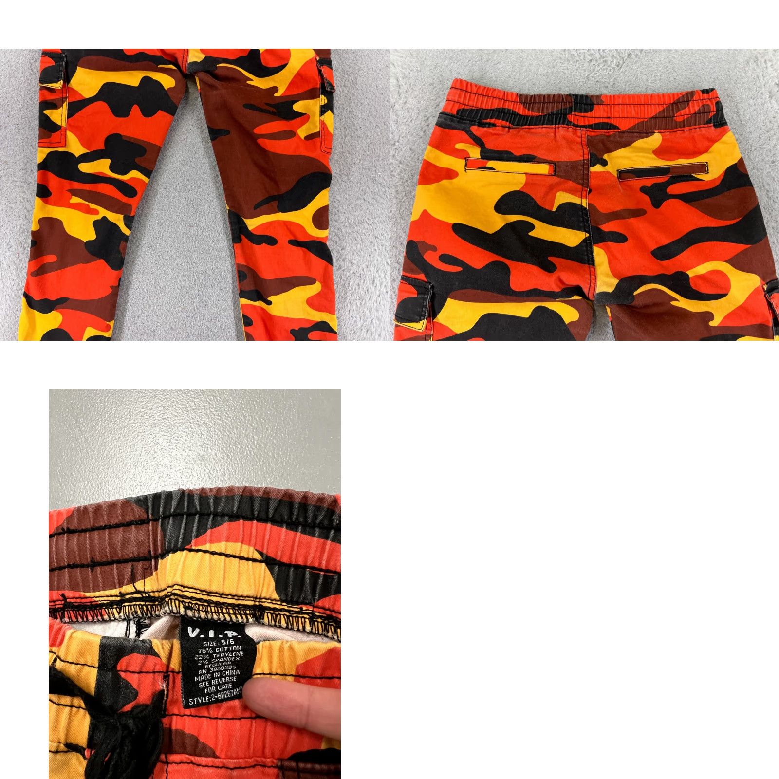 Vintage VIP Jeans Womens Jeans 5 Orange Black Yellow Lava Camo Jogger Elastic Waist Hem Size 27" / US 4 / IT 40 - 9 Thumbnail