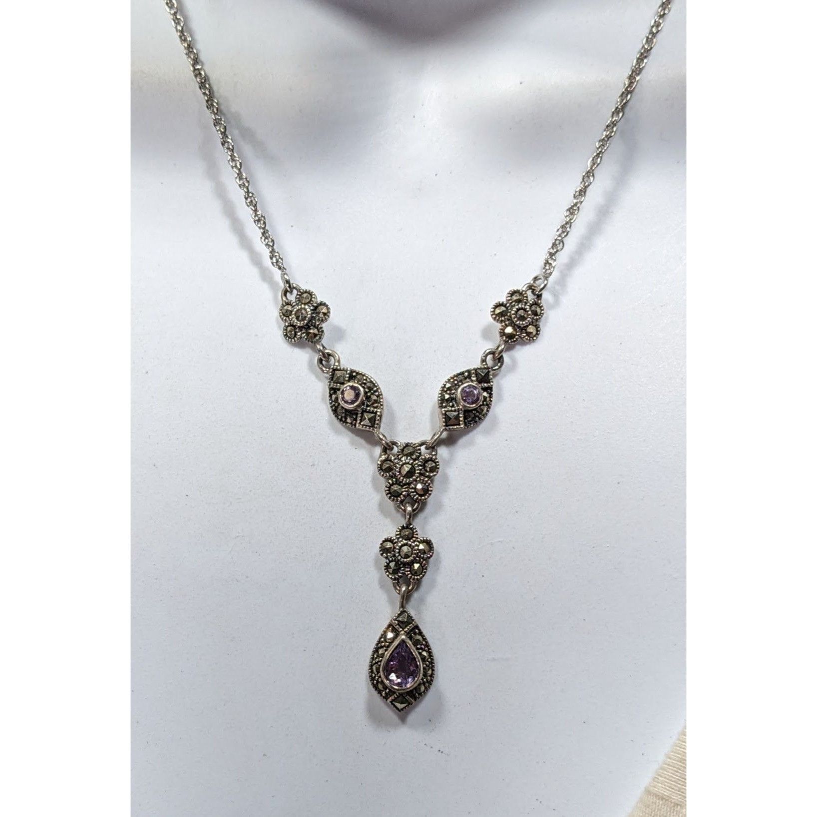 Other Whimsical Fantasy Marcasite Amethyst And Sterling Silver Y D Size ONE SIZE - 4 Thumbnail