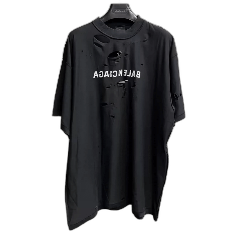 Balenciaga Balenciaga Black Letter Print Short Sleeve T-Shirt Size US M / EU 48-50 / 2 - 1 Thumbnail