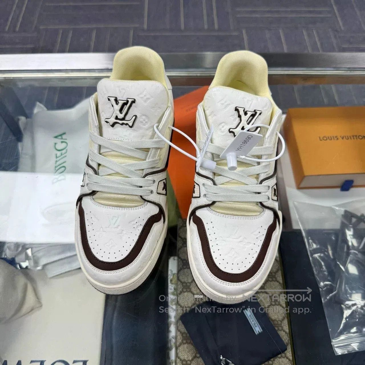 Louis Vuitton LV Trainer Tyler White Brown. Size US 5 / EU 37 - 1 Thumbnail