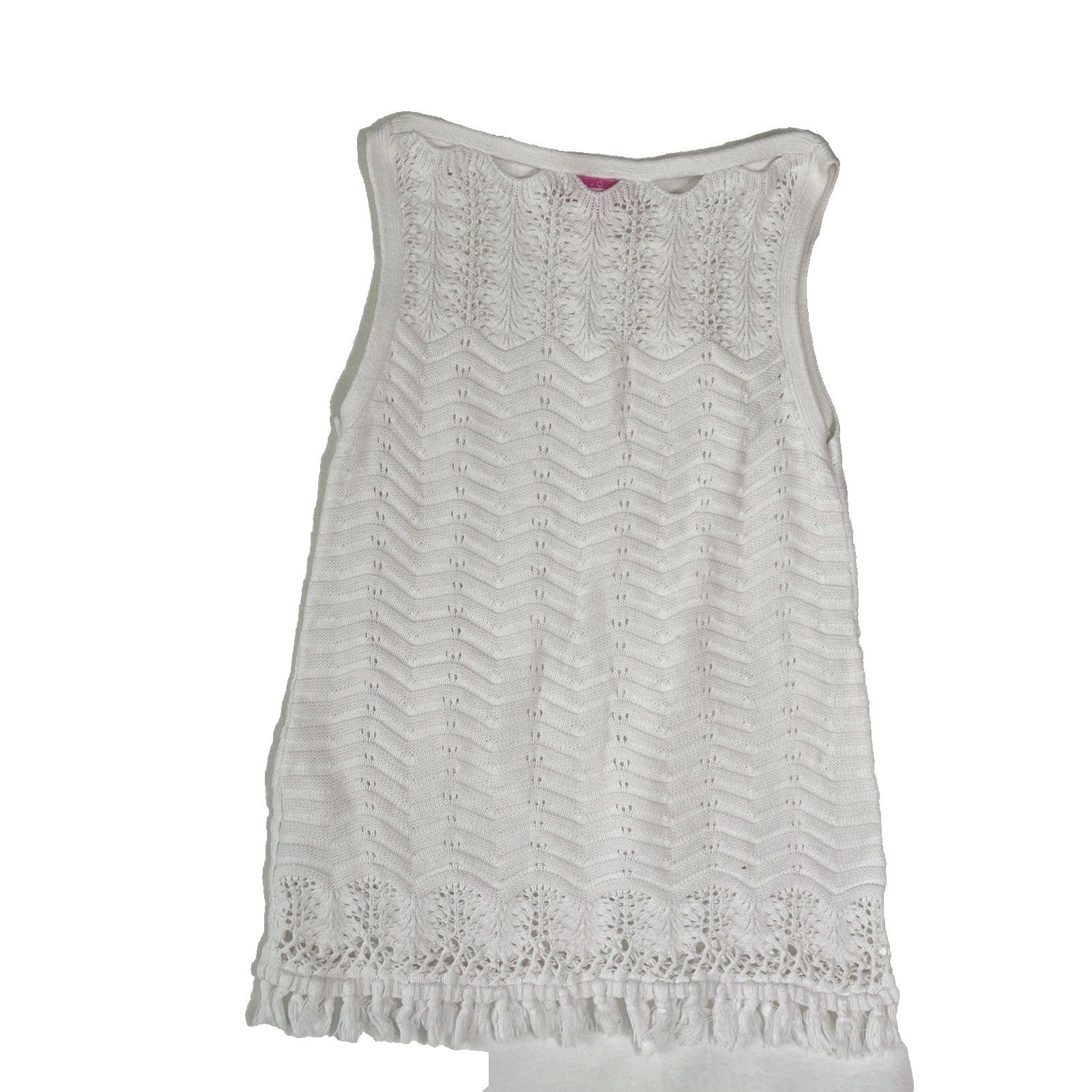 Lilly Pulitzer Lilly Pulitzer White Knit Tank Top - Size XS Size XS / US 0-2 / IT 36-38 - 4 Thumbnail