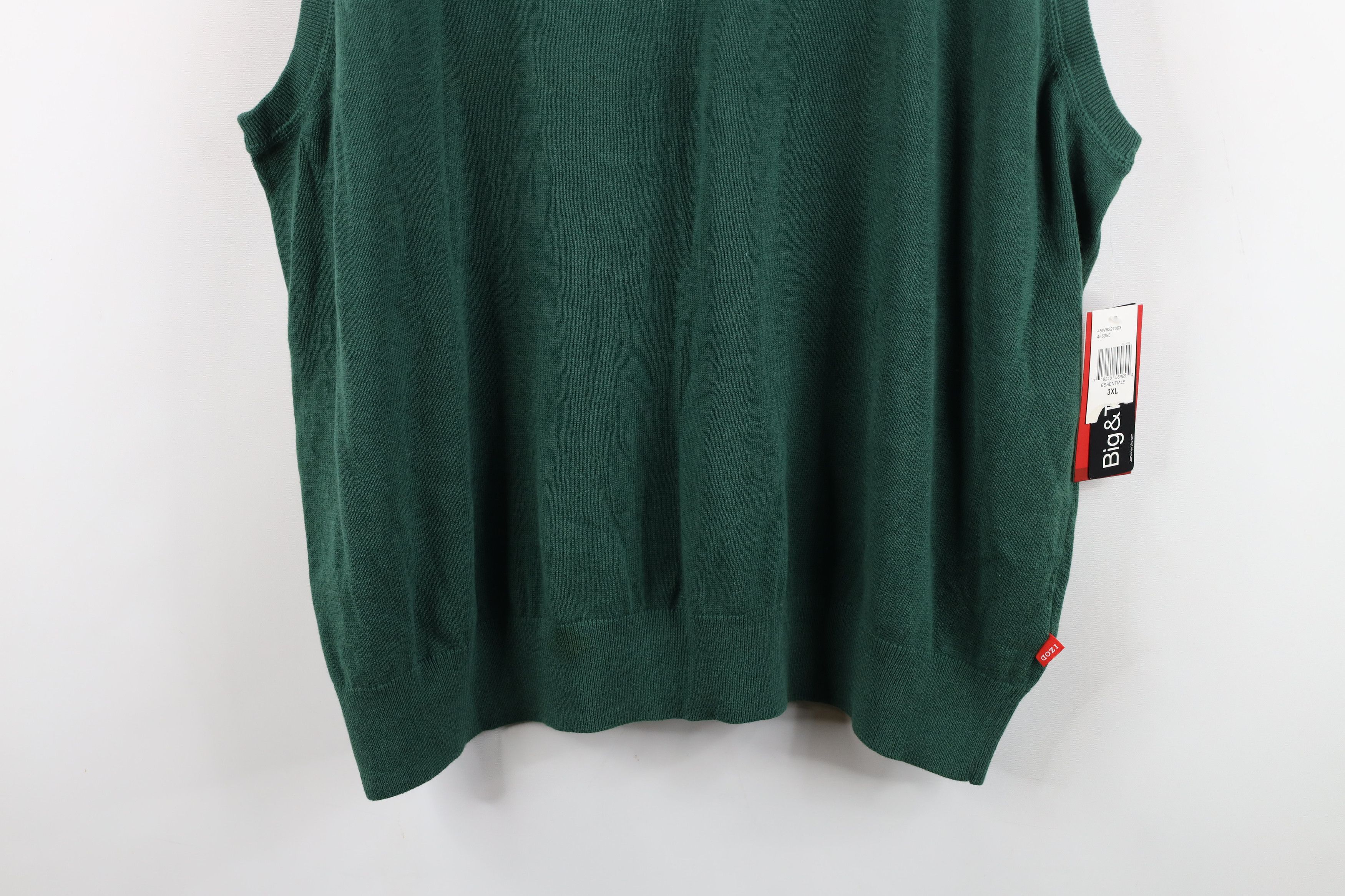 Izod New Izod Ribbed Knit Sleeveless V-Neck Sweater Vest Green Size US XXL / EU 58 / 5 - 3 Thumbnail