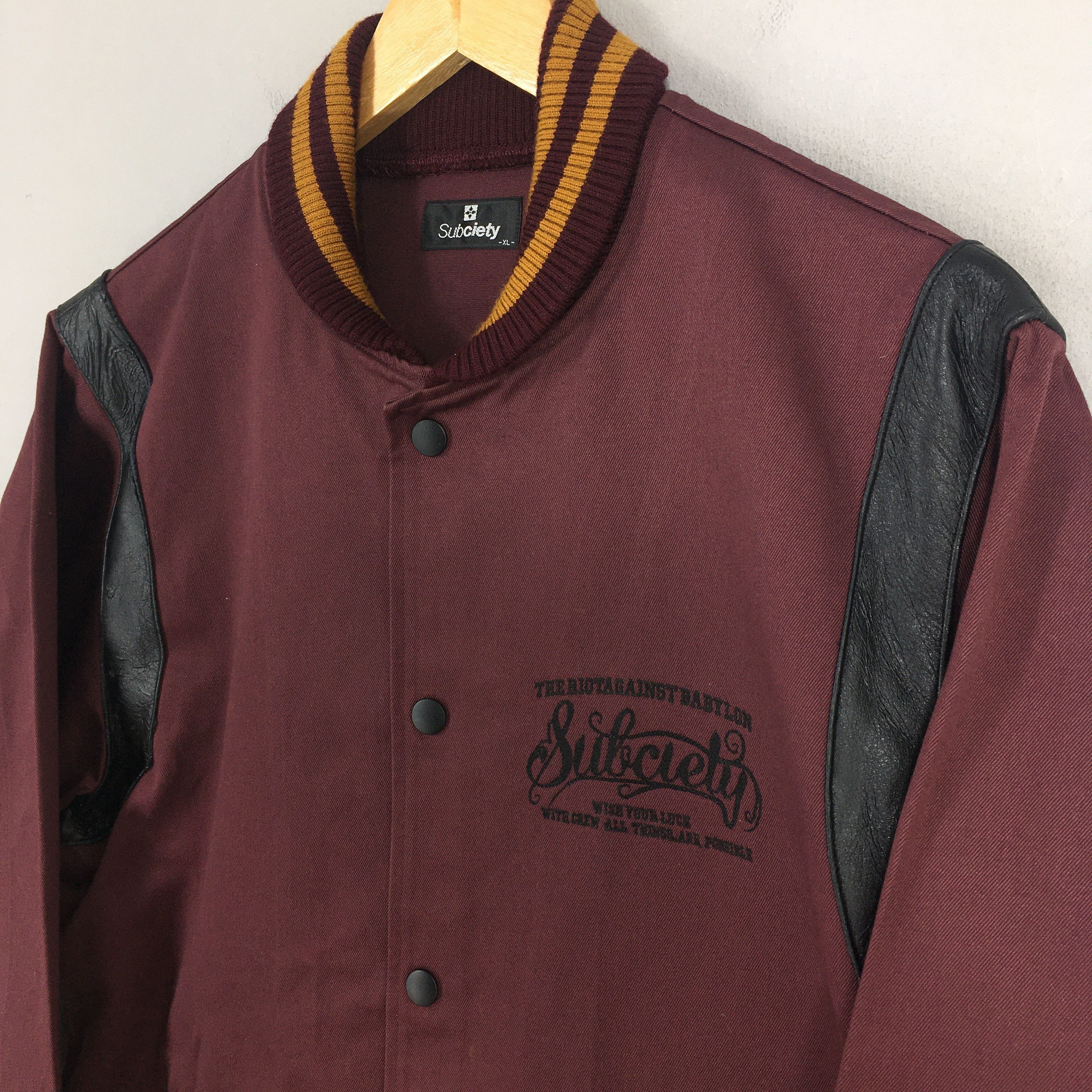 Japanese Brand Vintage Subciety Varsity Jacket XLarge Size US XL / EU 56 / 4 - 3 Thumbnail