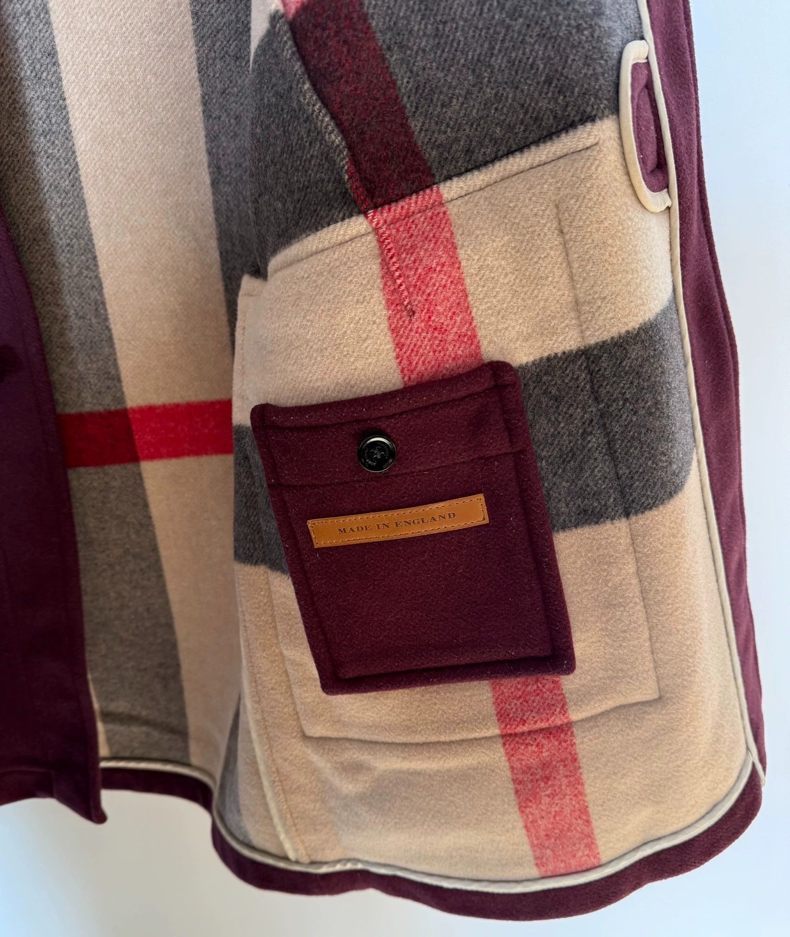 Burberry Burberry Double-Faced Wool Duffle Coat Red/Camel Check Size US M / EU 48-50 / 2 - 8 Thumbnail