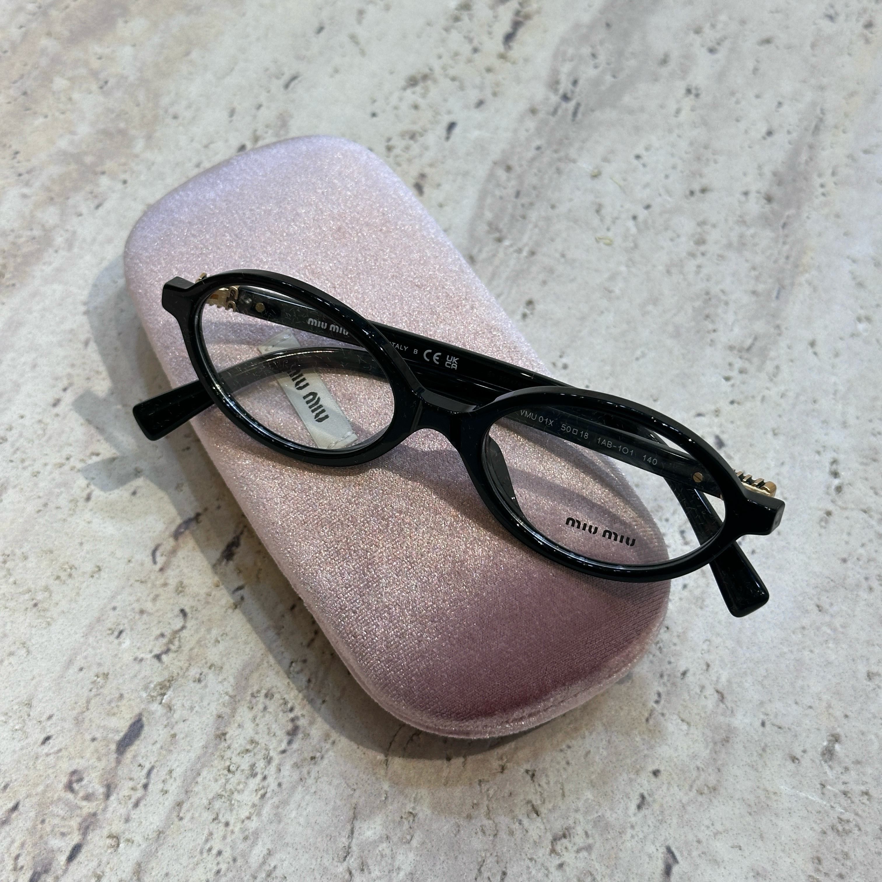 Miu Miu MIU MIU MU 01XV 1AB101 Eyewear BLACK Size ONE SIZE - 2 Thumbnail