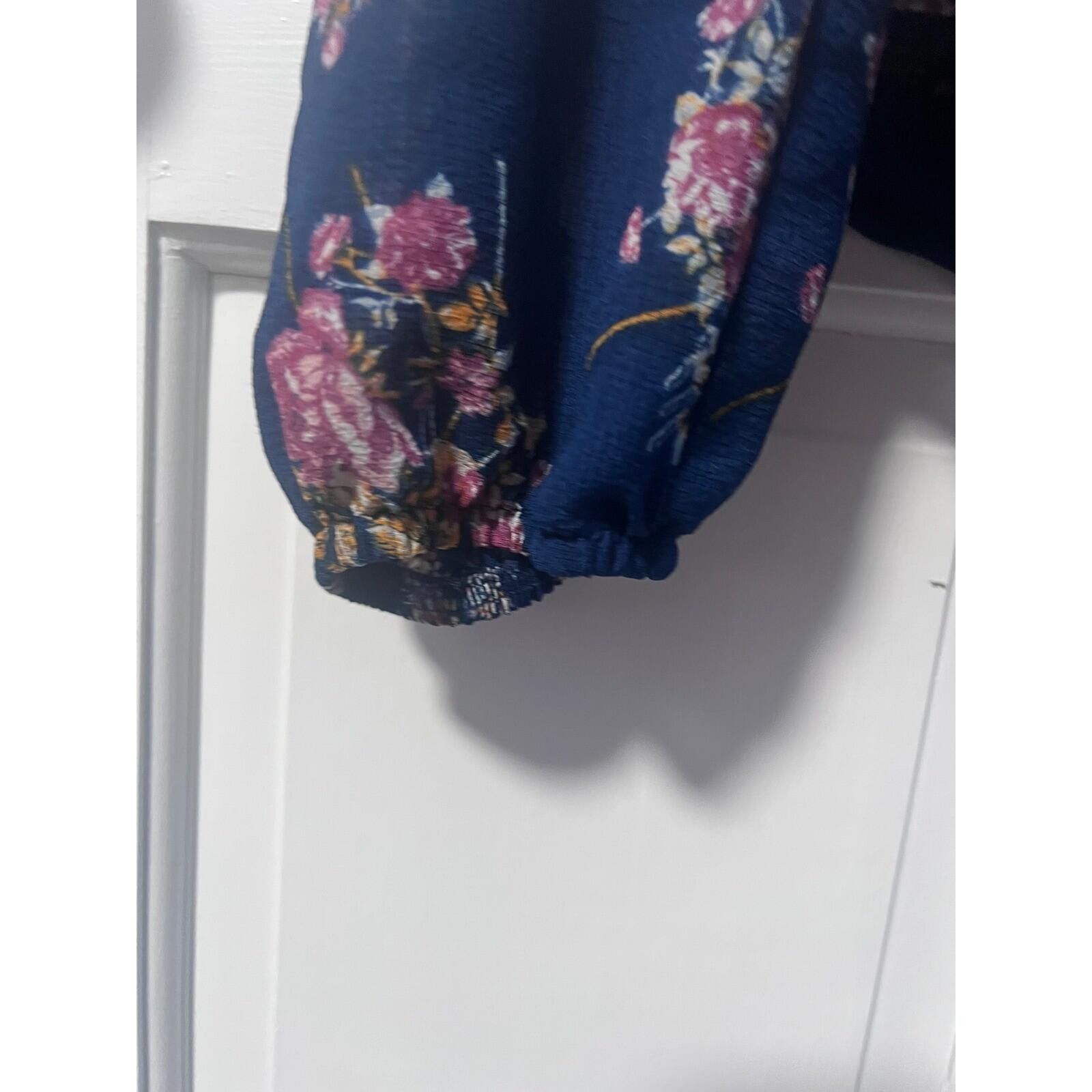 Reindee Lusion Rewind Floral Cold Shoulder Top Womens XL Navy Blue Exc Boho Size XL / US 12-14 / IT 48-50 - 6 Thumbnail