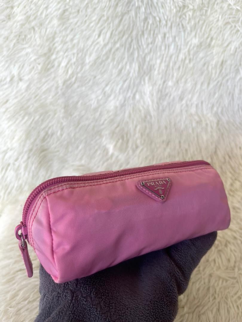Prada Prada Fuschia Tessuto Nylon Zip Pouch Size ONE SIZE - 1 Thumbnail