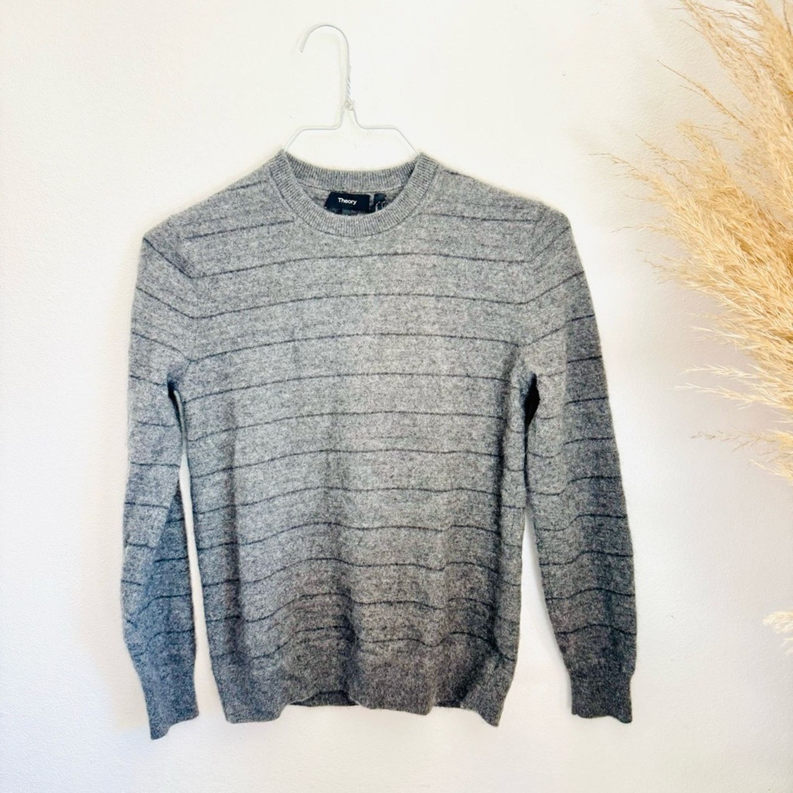 Theory THEORY Dark Light Gray Grey Cashmere $365 Pullover Sweater Size US XS / EU 42 / 0 - 2 Thumbnail