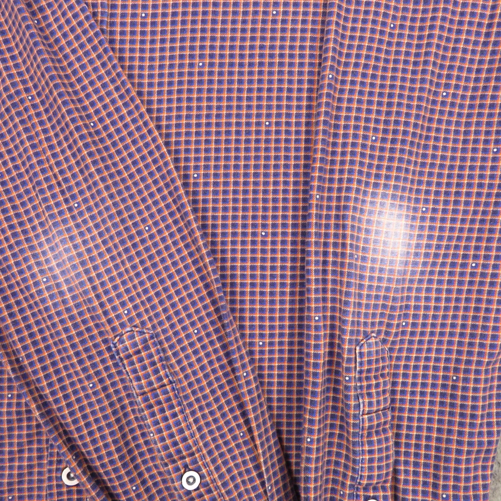 Buttero Butter Cloth Shirt Men Large Regular Fit Blue Orange Plaid Gingham Check Stretch - Button-Up Shirt, Casual, Formal, Workwear, 90s? Size US L / EU 52-54 / 3 - 3 Thumbnail