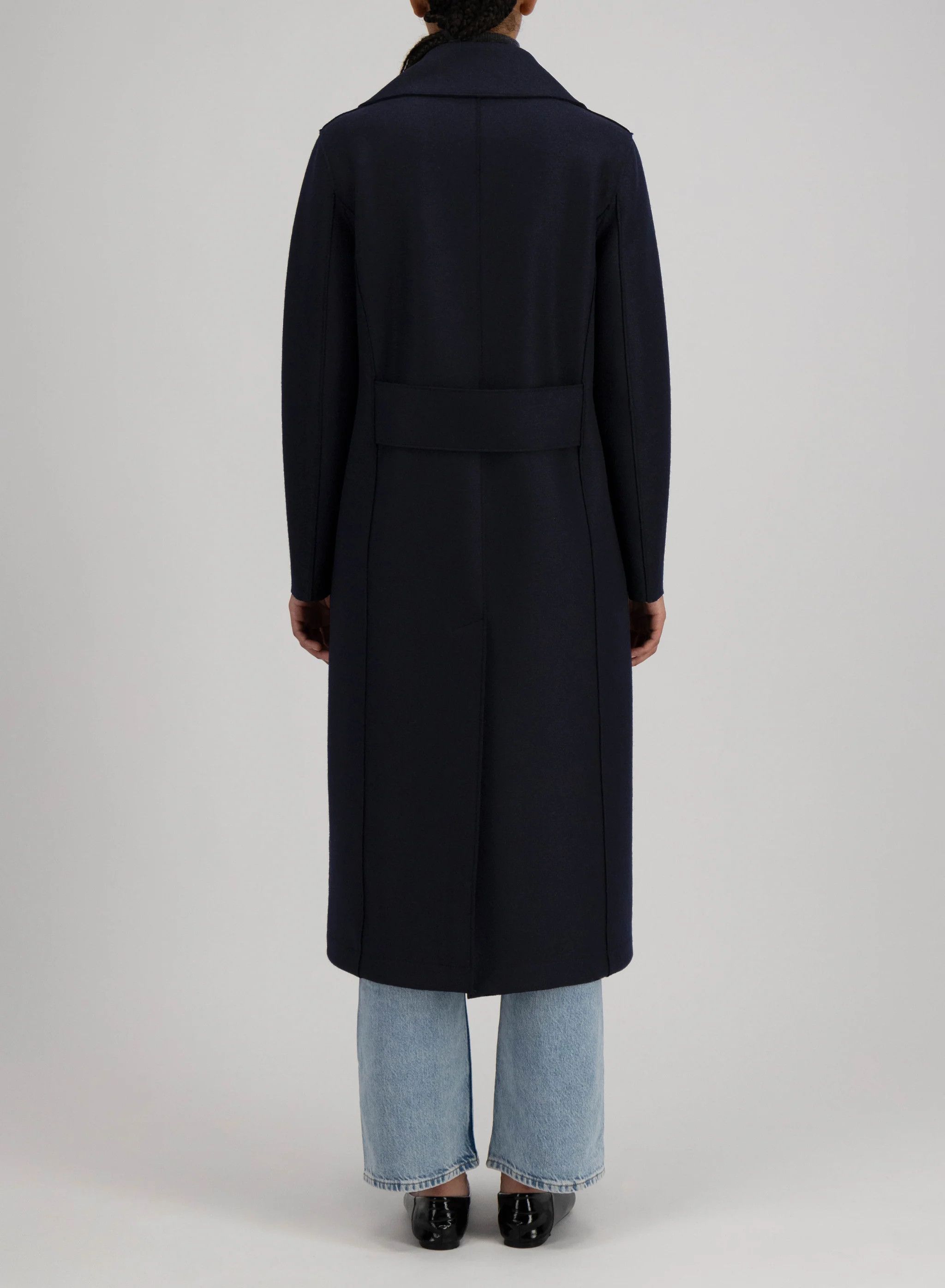 Harris Wharf London o1s22i1n1024 Double-Breasted Pressed Wool Coat in Blue Size S / US 4 / IT 40 - 5 Thumbnail