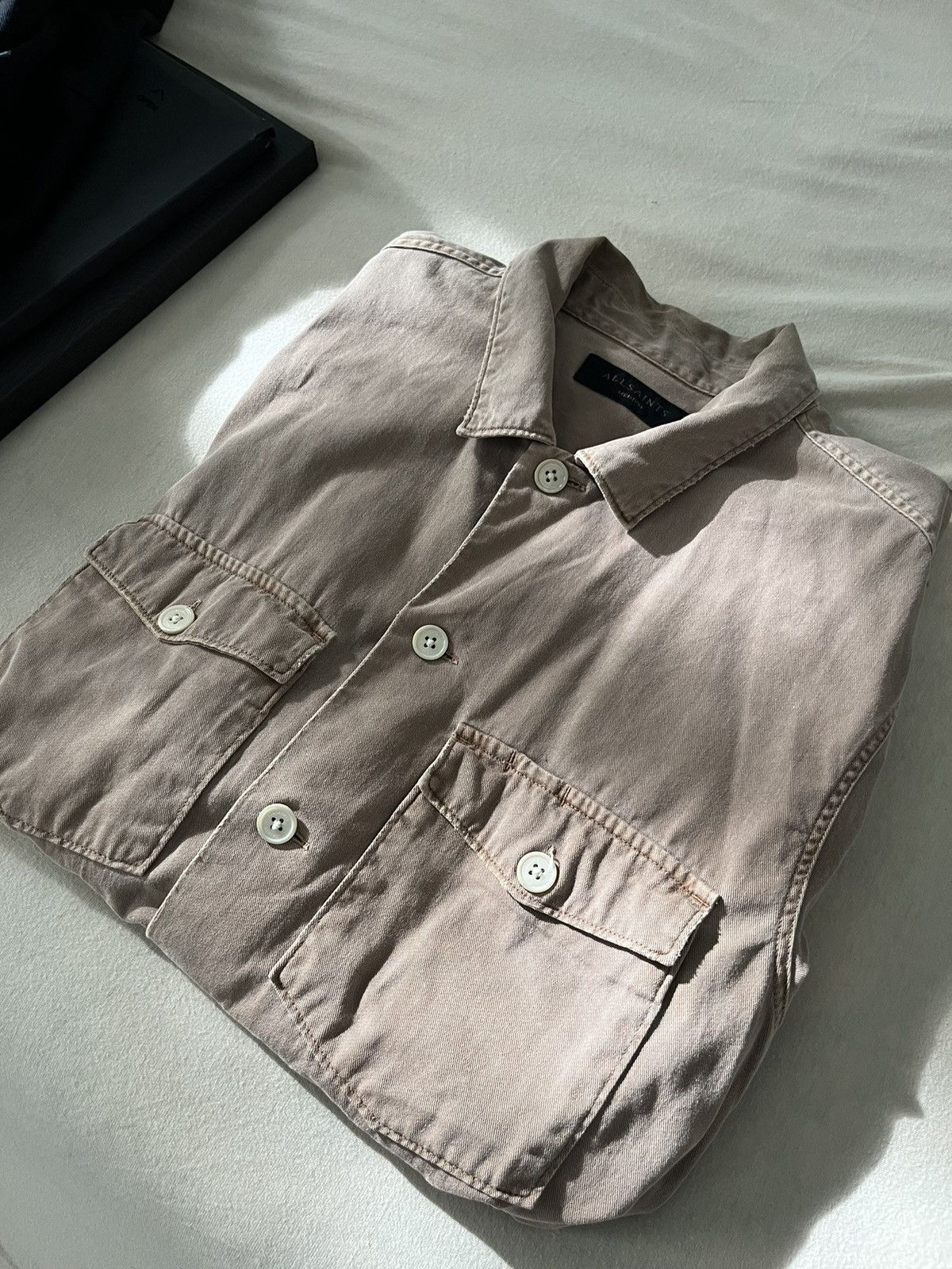 Allsaints spotter shirt in Washed pink