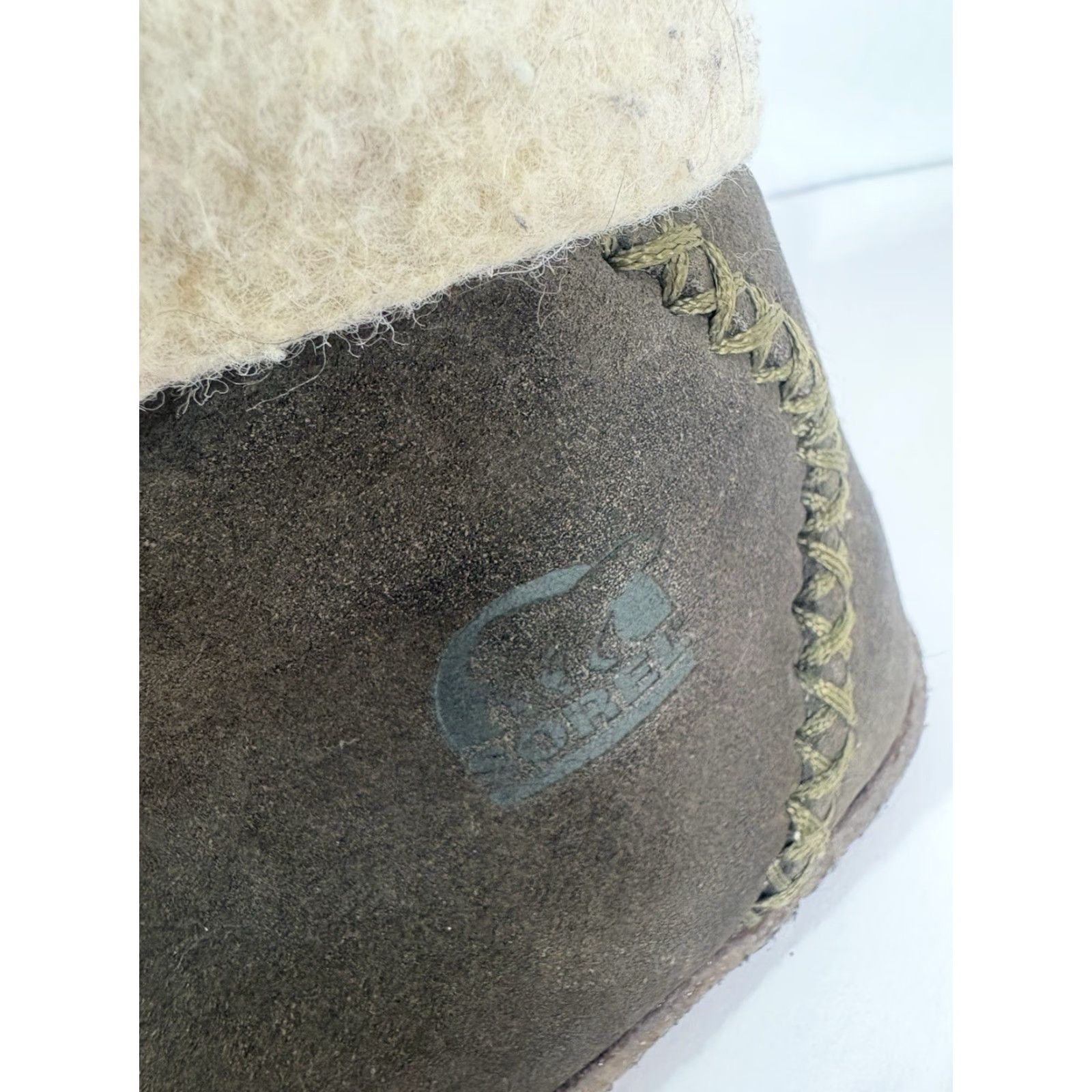 SOREL Sorel Valle Bleue Suede Faux Fur Slip-On Ankle Booties Womens Size 7 Green/Olive Rubber Sole Round Toe Winter Casual Workwear Size US 7 / IT 37 - 3 Thumbnail