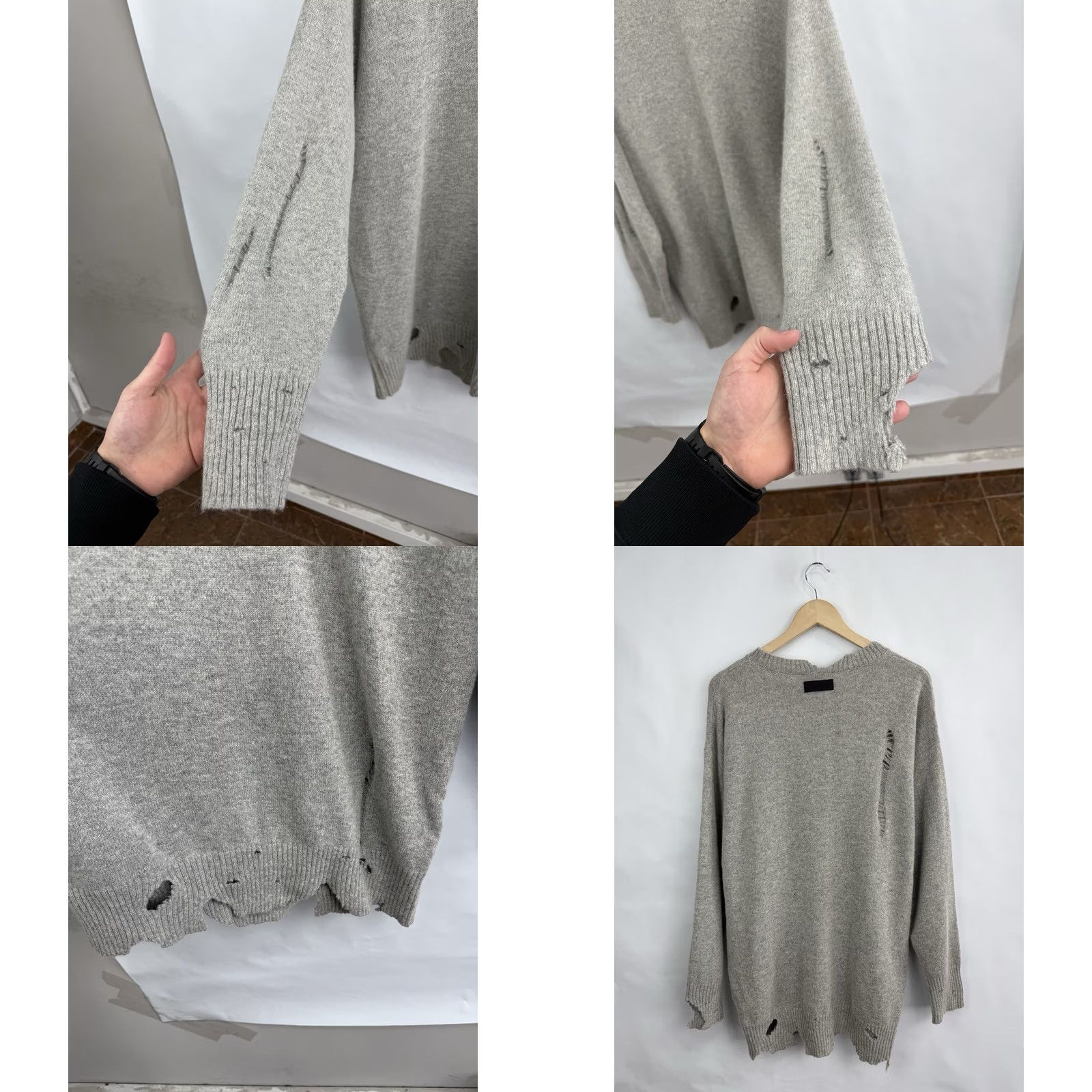 Diesel Diesel Sweater Wool Knit Alpaca Distressed Made in Italy Size L Gray Womens Pullover Vintage? Size L / US 10 / IT 46 - 9 Thumbnail