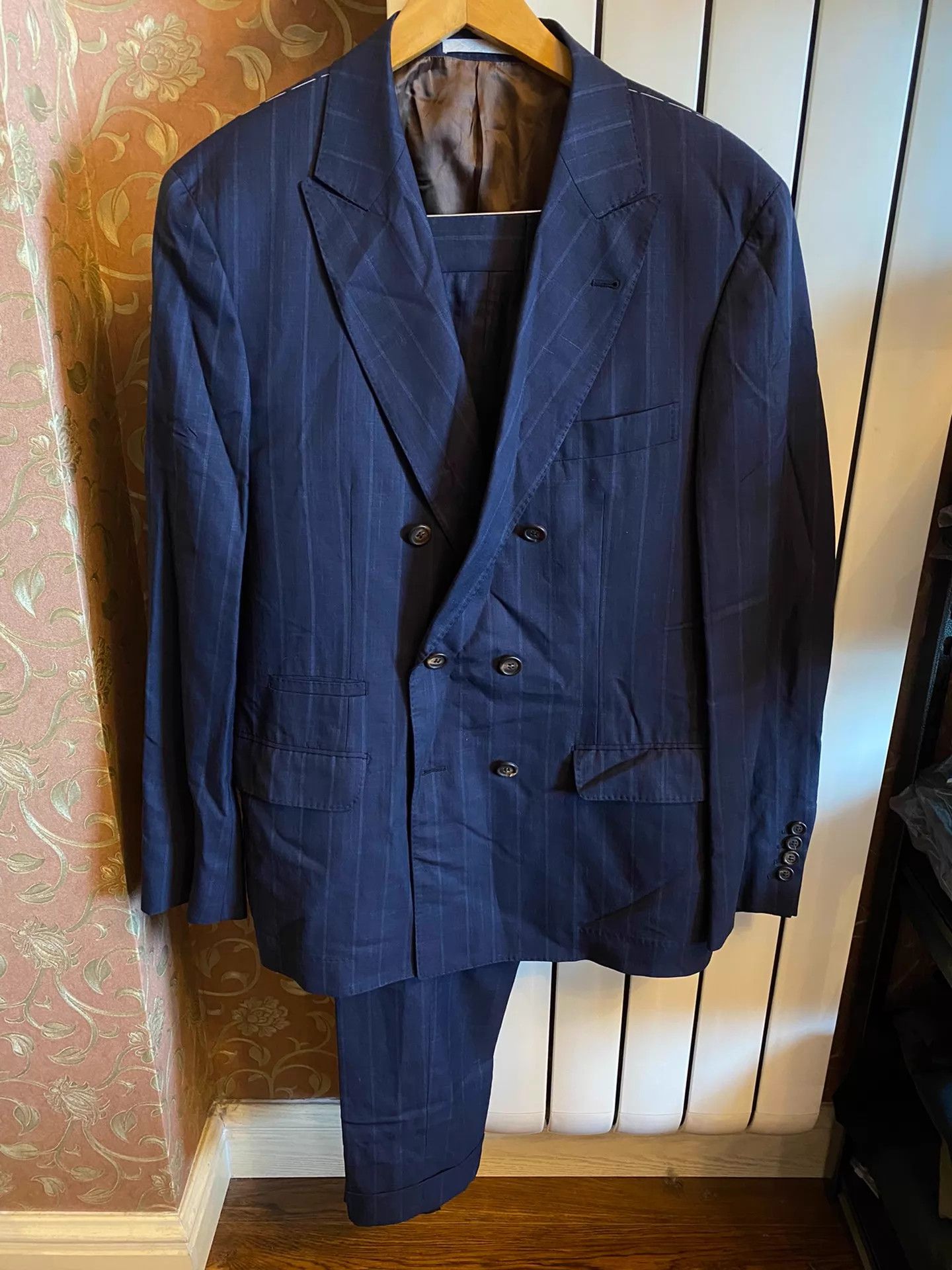 Brunello Cucinelli BC Double-Breasted Wool-Linen-Silk Suit 50 Size 50R - 1 Thumbnail