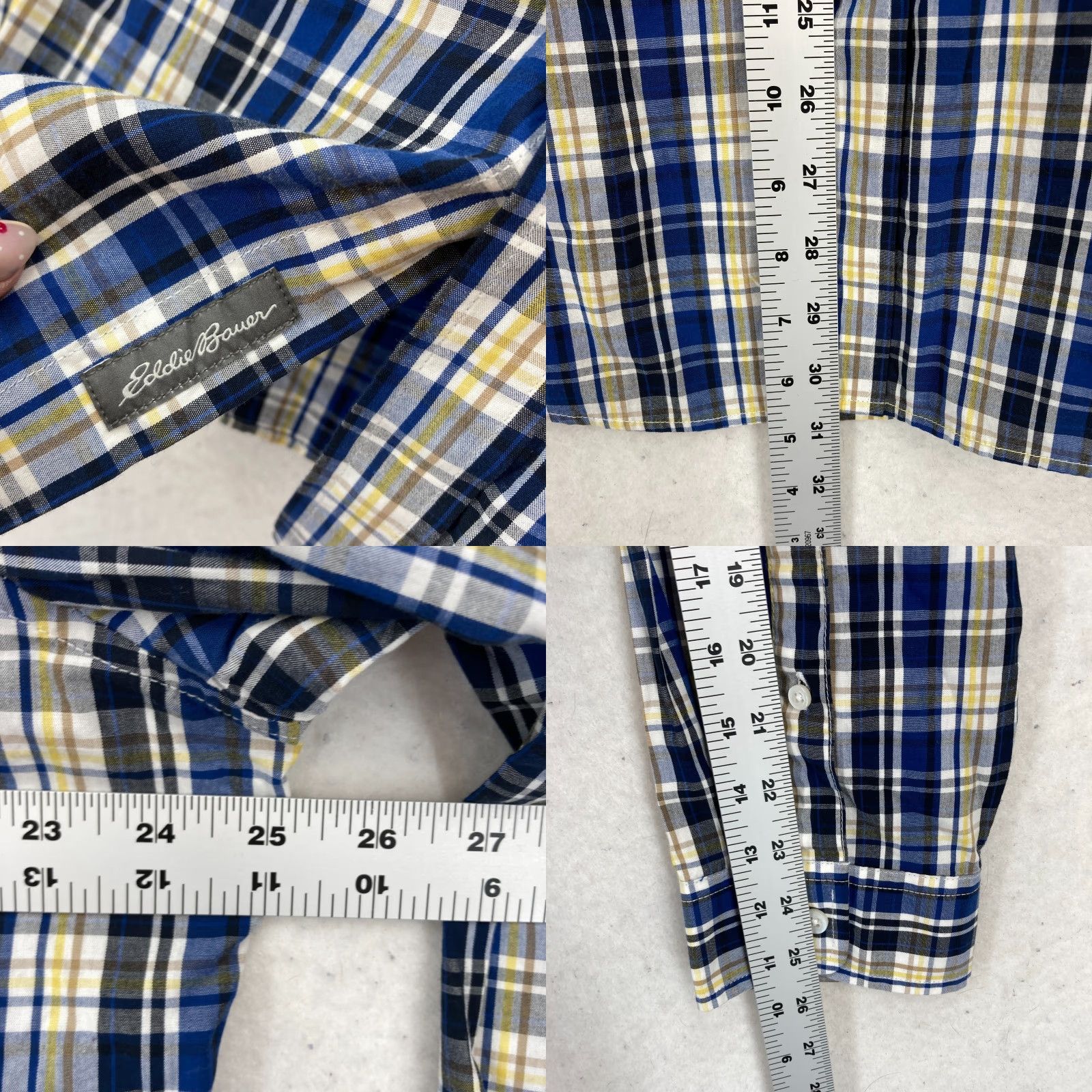 Eddie Bauer Eddie Bauer Shirt Mens XL Button-Down Long Sleeve Shirt Blue Plaid Outdoor Camp Size US XL / EU 56 / 4 - 8 Thumbnail