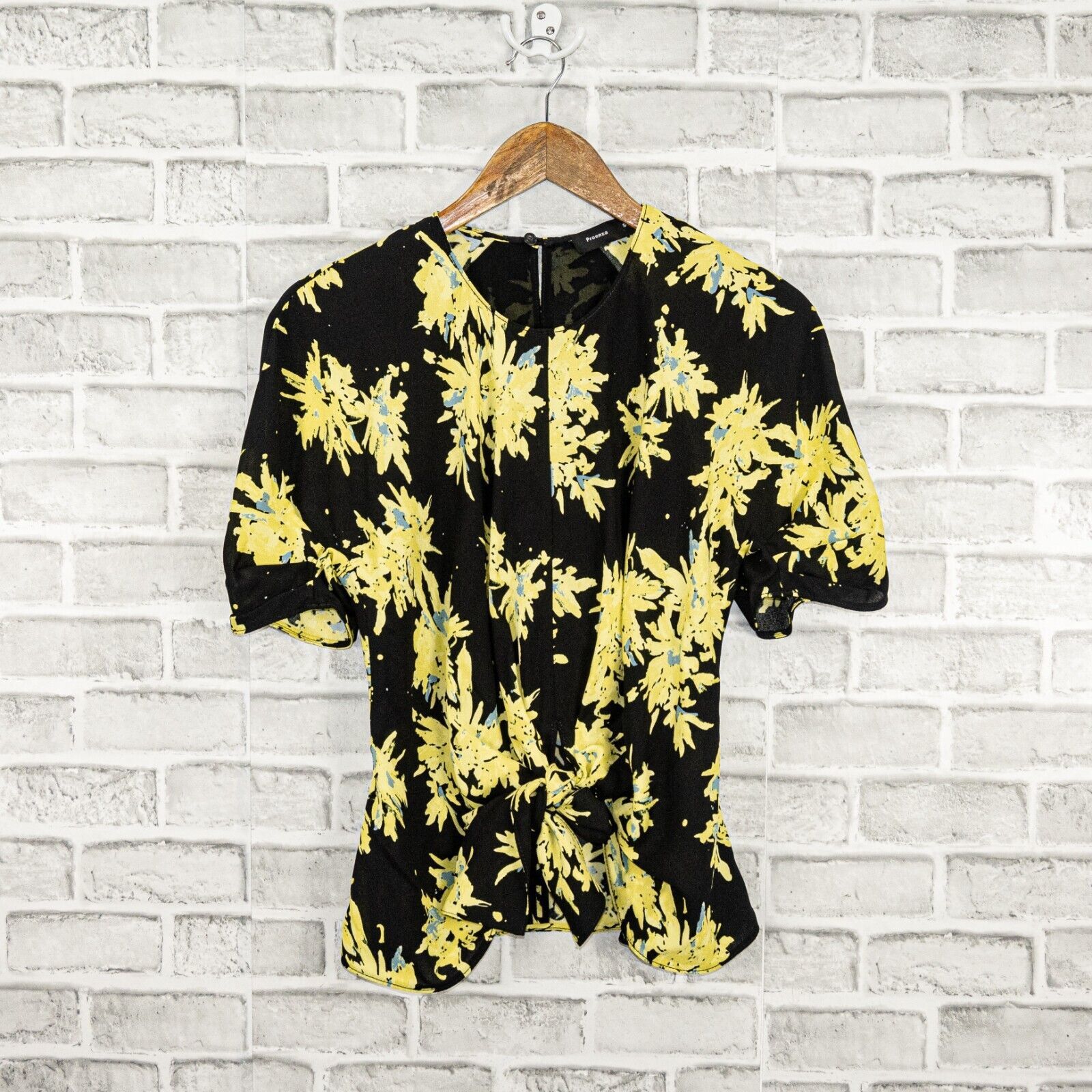 Proenza Schouler Proenza Schouler tie waist Blouse Black Yellow Floral Size 8 Size M / US 6-8 / IT 42-44 - 6 Thumbnail