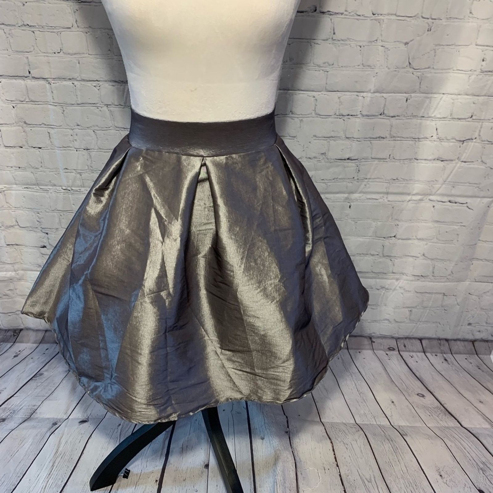 & Other Stories Cleo Metallic Flared A-Line Swing Casual Party Mini Skirt Size 42" / US 20 - 2 Thumbnail