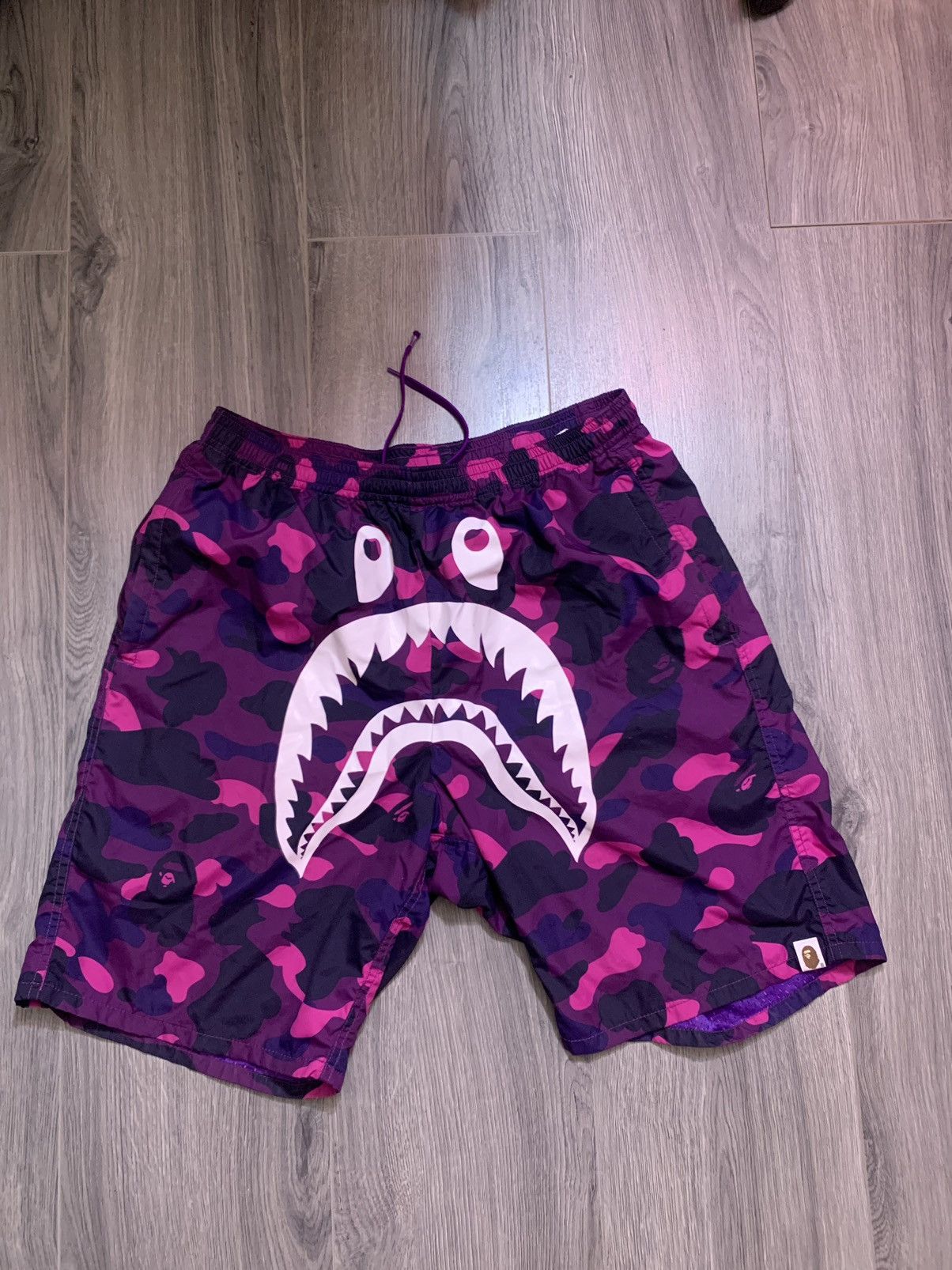 Bape Color Camo Shark Beach Shorts | Grailed