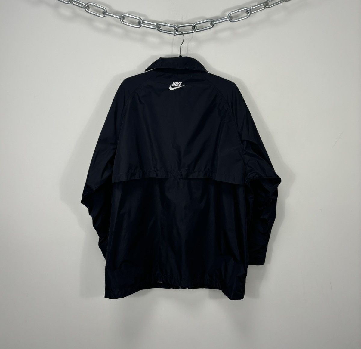 Nike Vintage 90s Nike Y2K Swoosh Retro Hype Full Zip Nylon Jacket Size US L / EU 52-54 / 3 - 3 Thumbnail