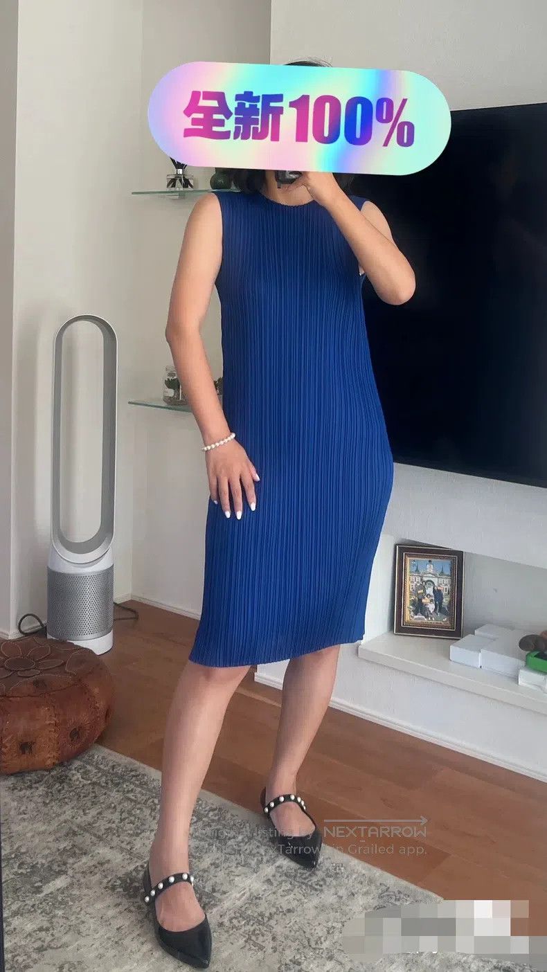 Issey Miyake Issey Miyake Dark Blue Dress Size L / US 10 / IT 46 - 1 Thumbnail