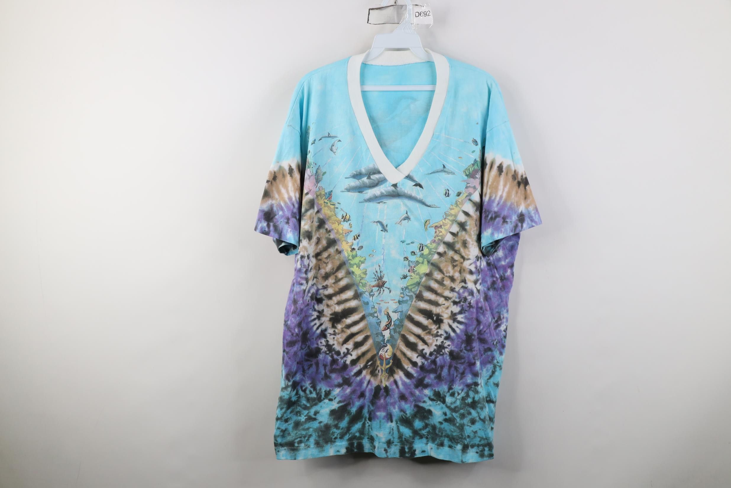 Vintage Vintage 90s Liquid Blue John Connell Tie Dye T-Shirt USA AOP Size US XL / EU 56 / 4 - 1 Thumbnail